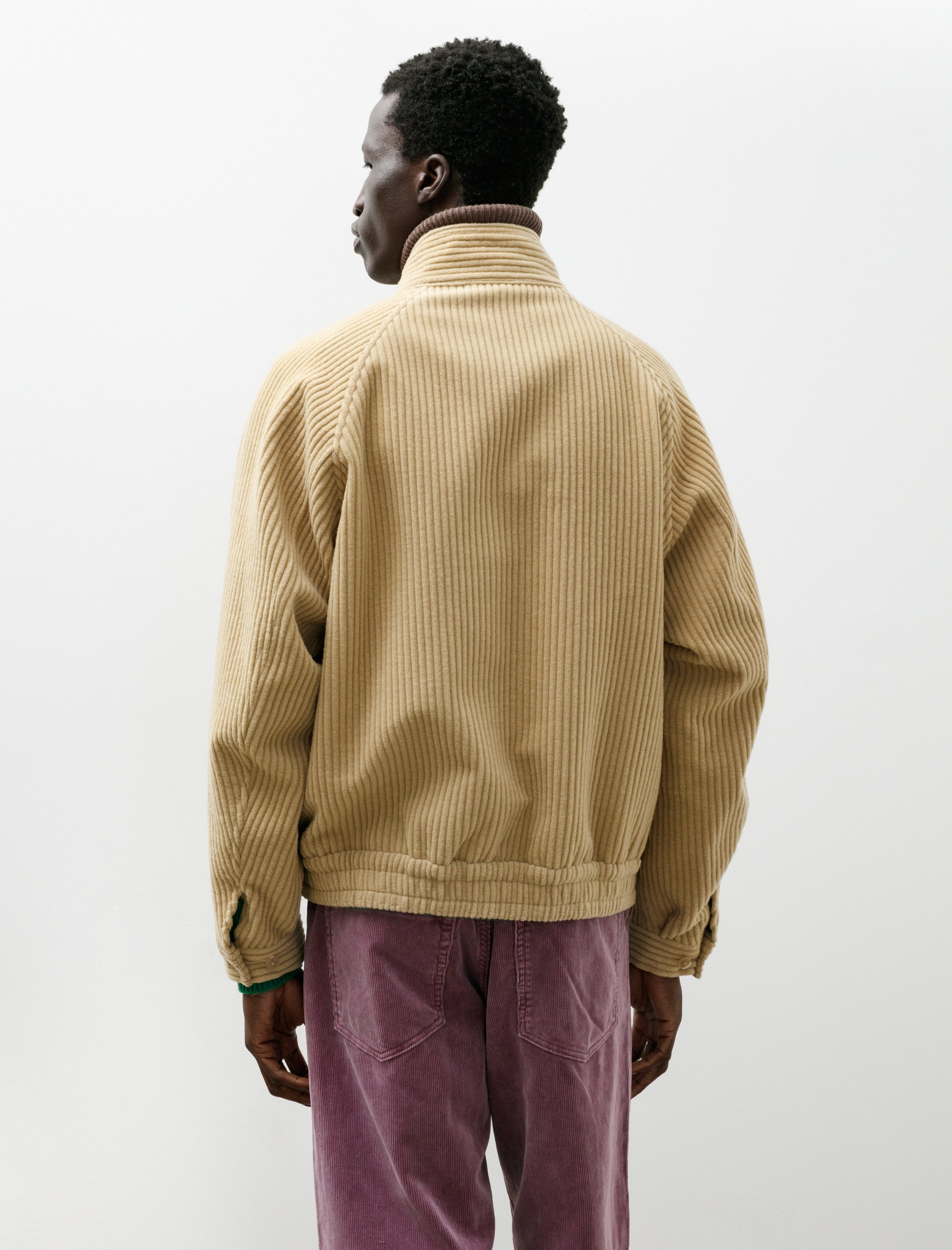 Auralee Wool Cashmere Corduroy Zip Blouson Camel Beige