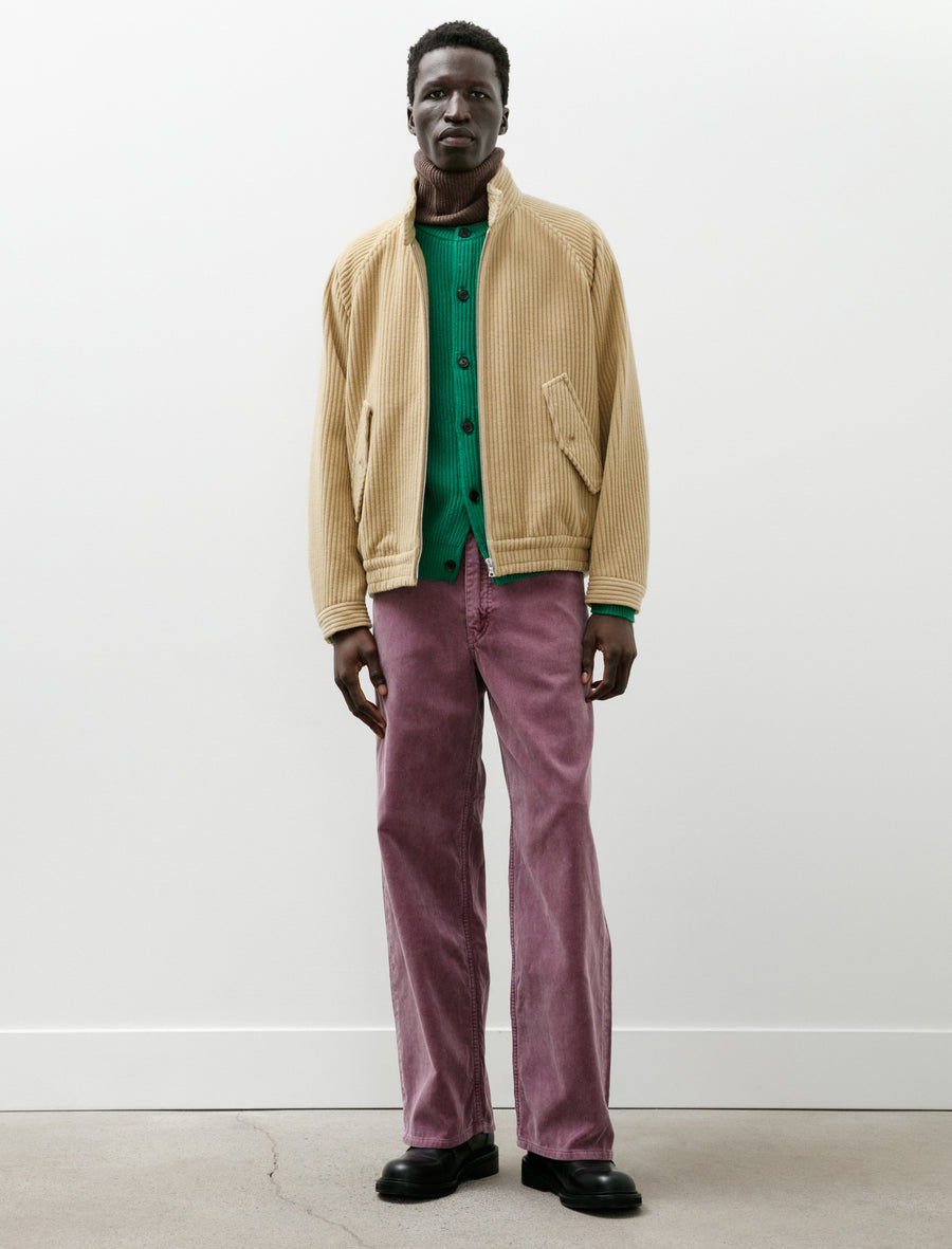 Garment Dyed Finx Corduroy 5P Wide Pants Dusty Purple - Image 1