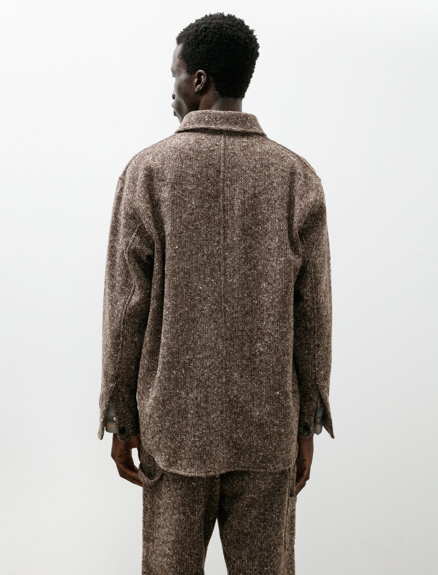 Homespun Tweed Shirt Blouson Mix Brown - Image 2