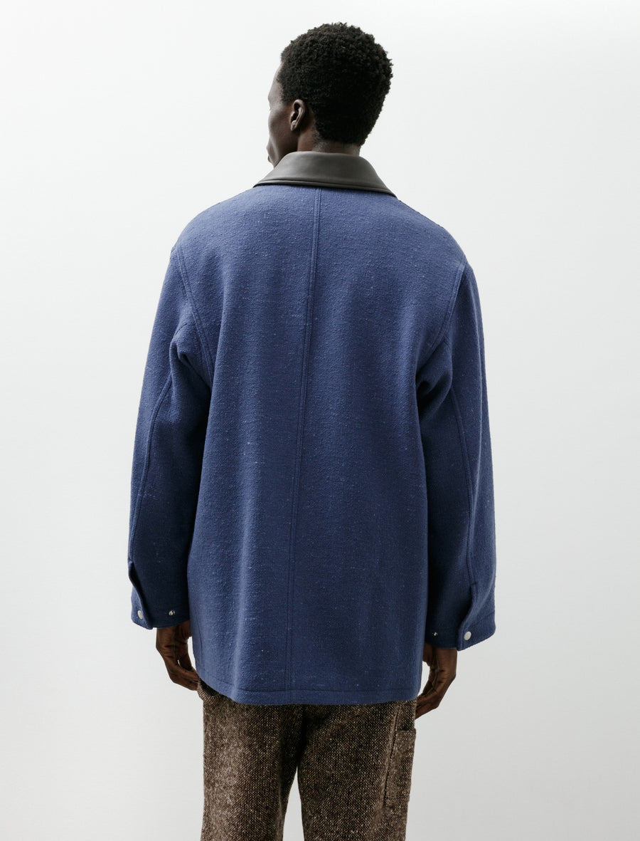 Homespun Tweed Zip Blouson Dusty Blue - Image 2