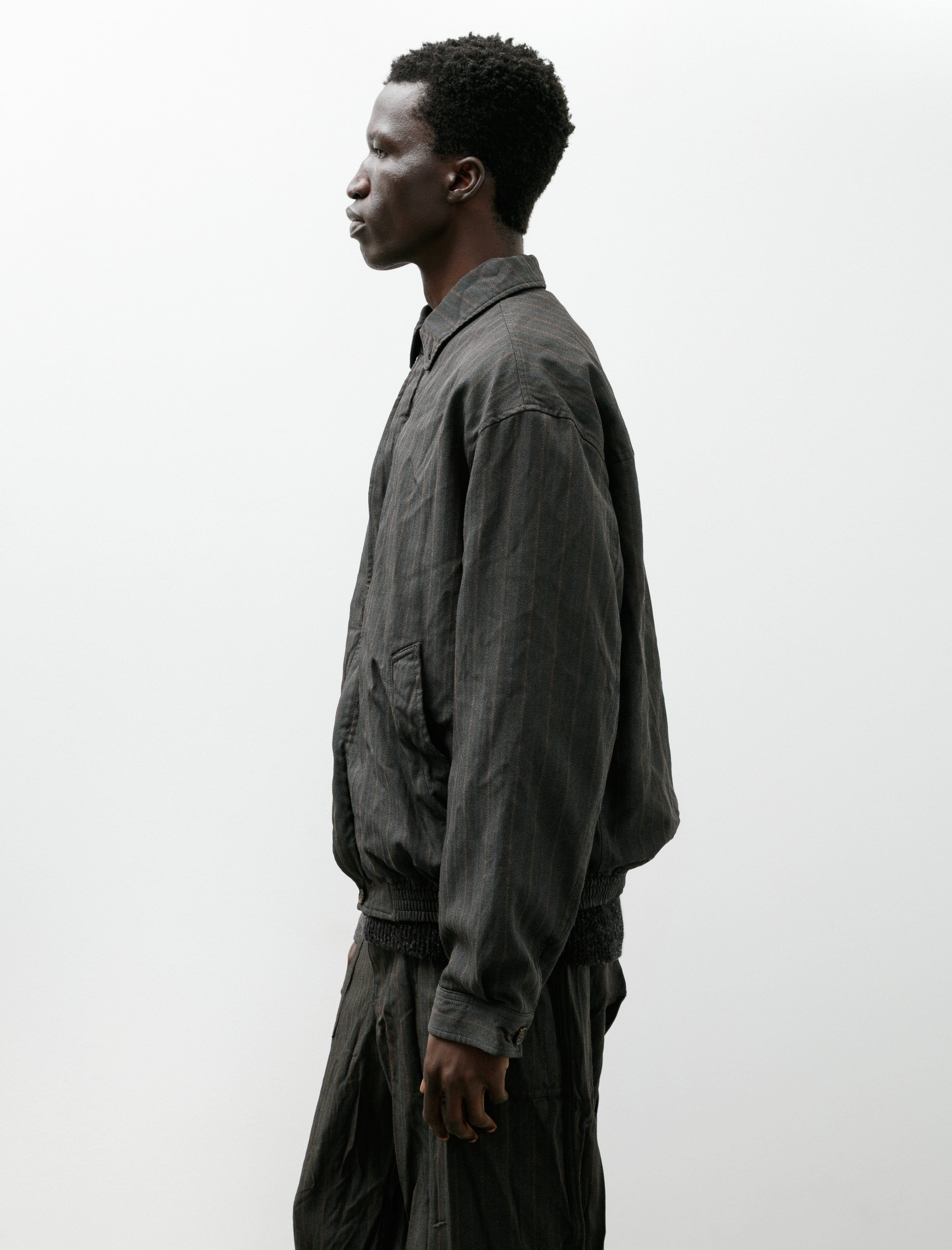 Comme des Garcons Homme Elastic Zip Jacket Brown Stripe