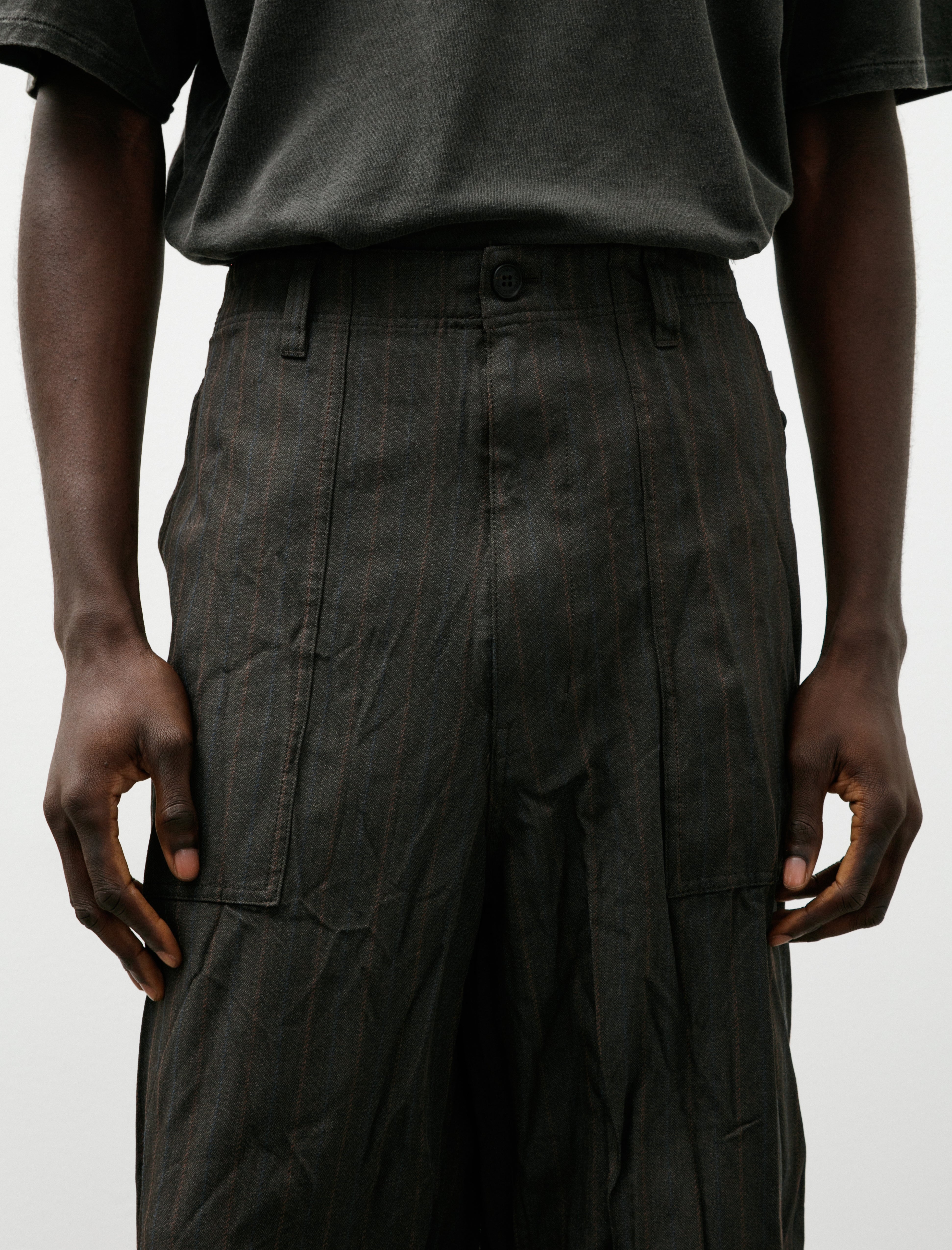Comme des Garcons Homme Patch Pocket Trousers Brown Stripe