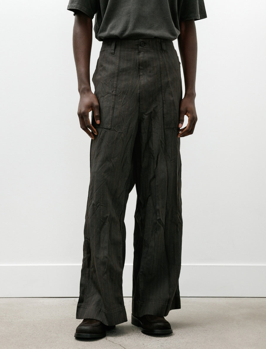 Patch Pocket Trousers Brown Stripe - Image 4