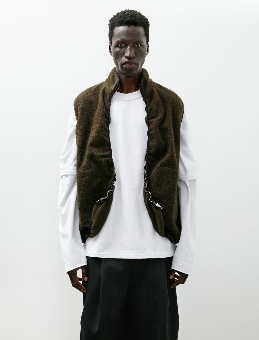 Fleece Vest Pilled Wool Green - Image 4