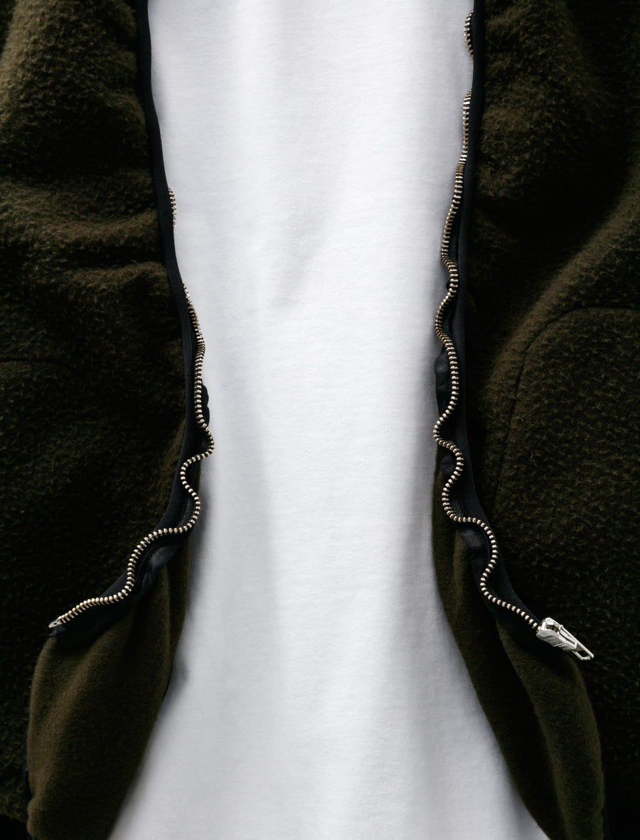 Fleece Vest Pilled Wool Green - Image 5