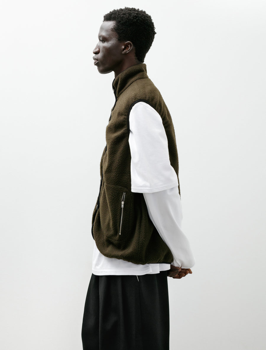Fleece Vest Pilled Wool Green - Image 3