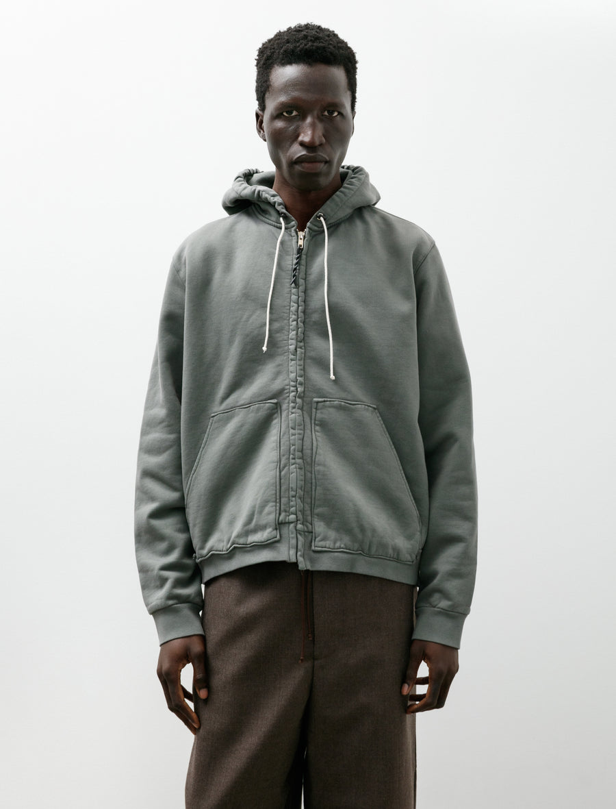 Zip Hoodie Heavy Brushed Vintage Green - Image 1