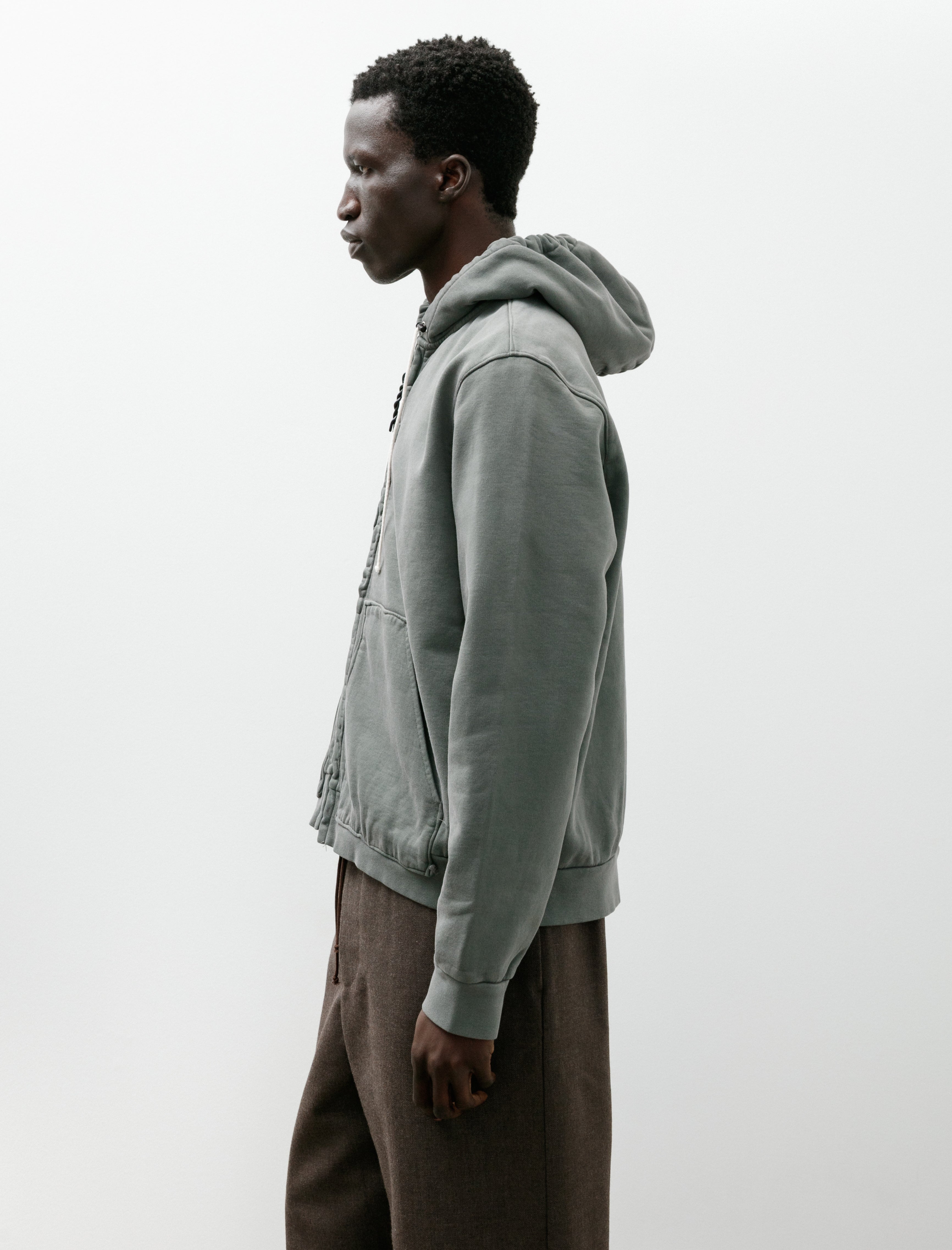 Camiel Fortgens Zip Hoodie Heavy Brushed Vintage Green