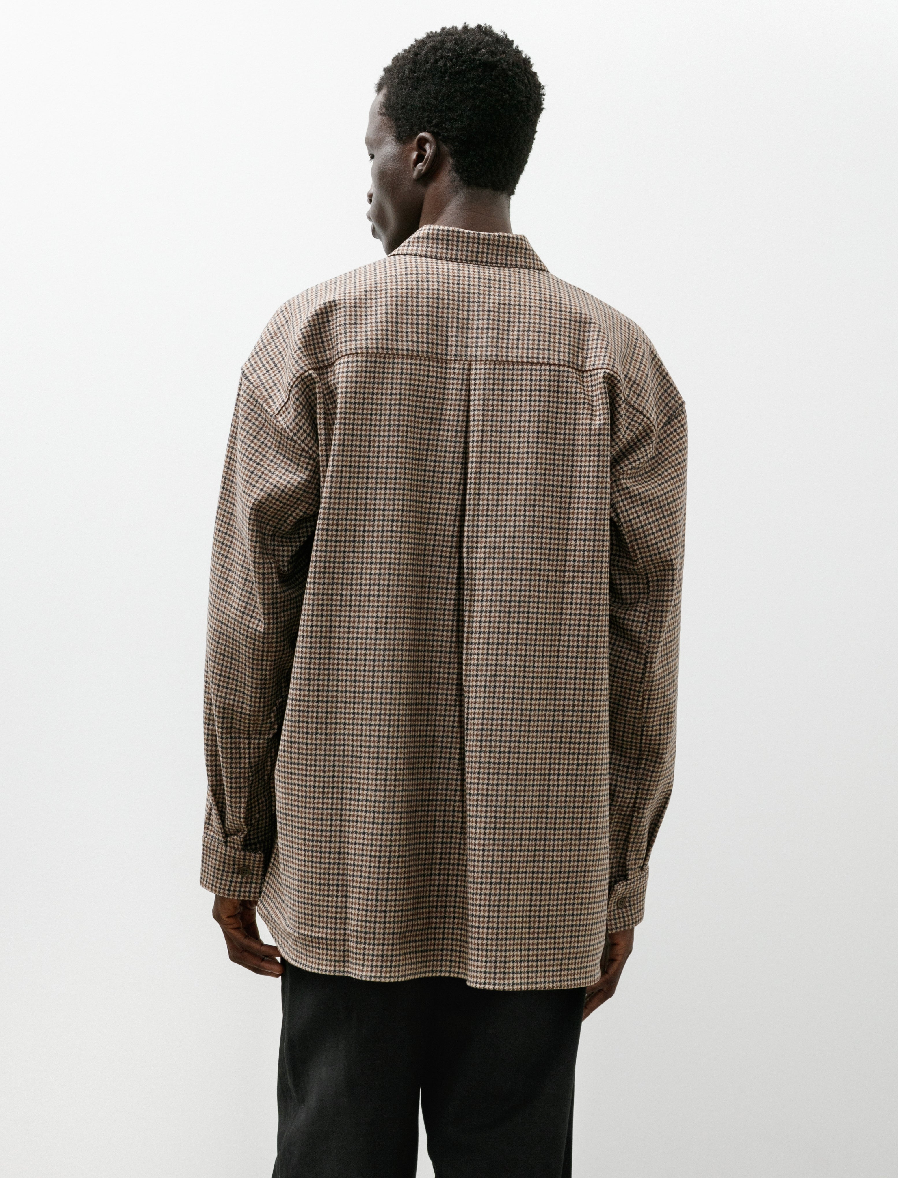 Polyploid Shirt Jacket B Brown Check