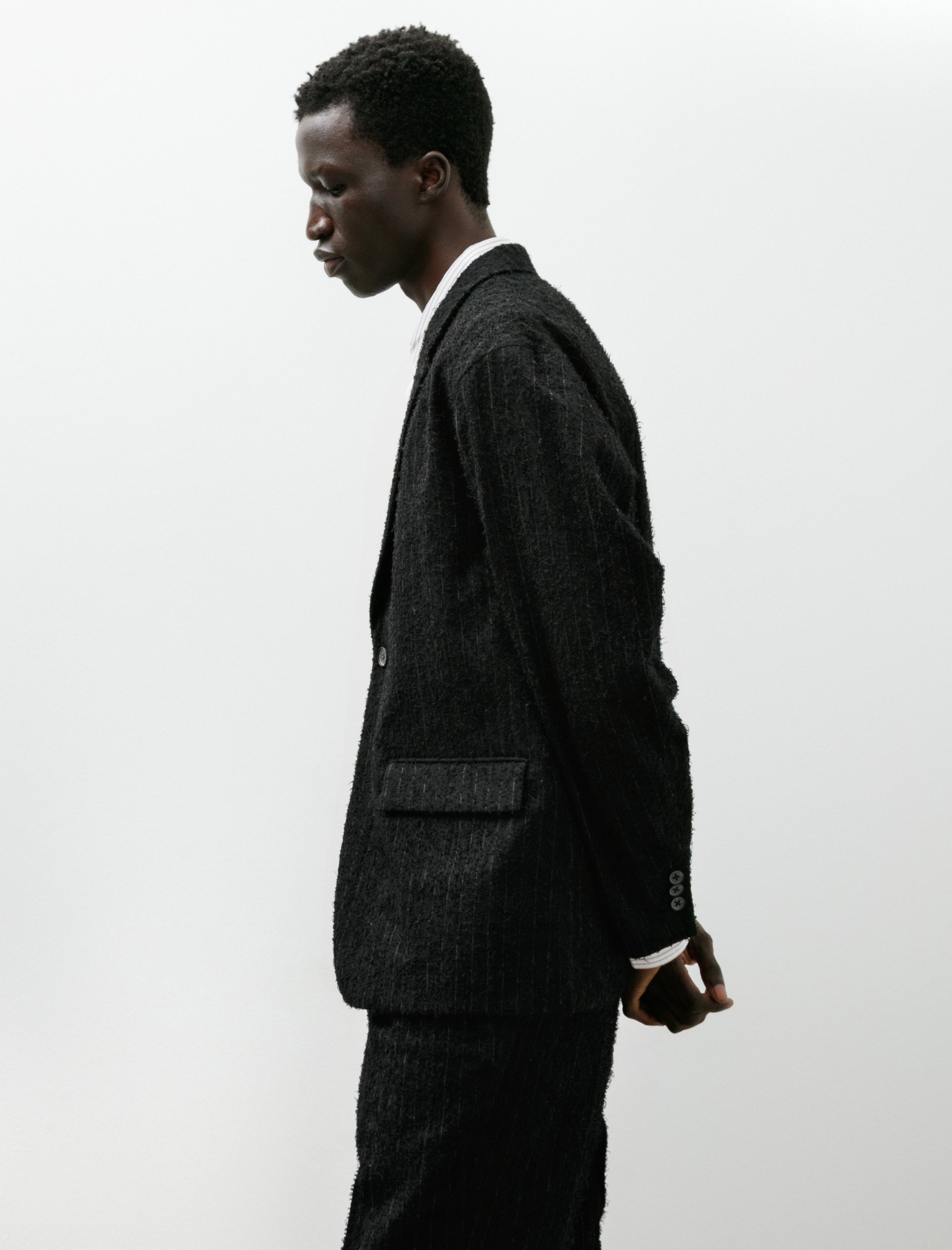 Polyploid Tailored Jacket C Black Stripe