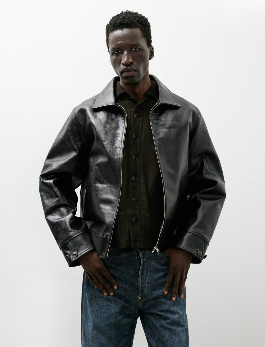 Lot 802 Cossack Horse Leather Jacket Black - Image 1