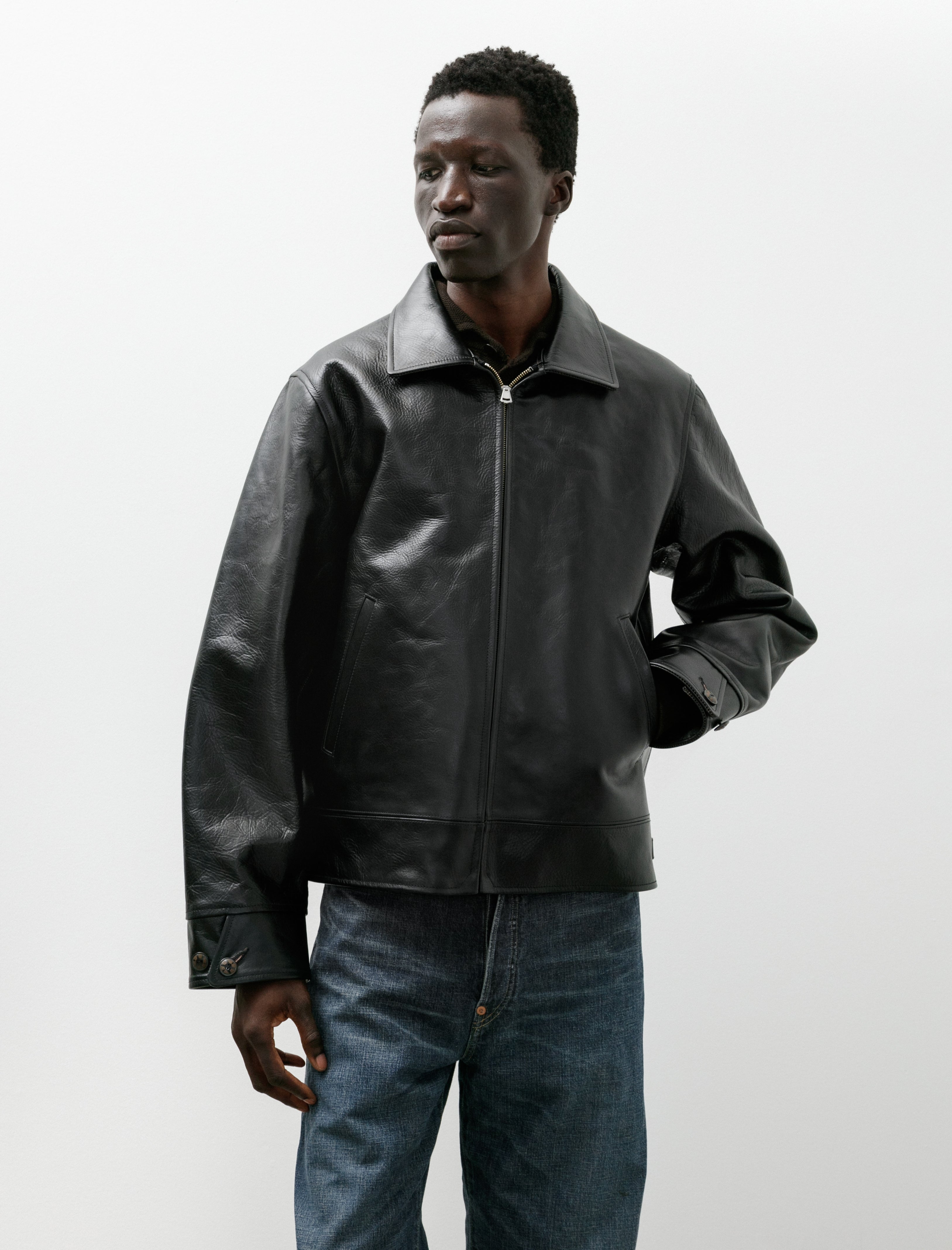 Taiga Takahashi Lot 802 Cossack Horse Leather Jacket Black