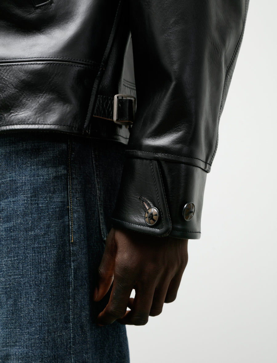 Lot 802 Cossack Horse Leather Jacket Black - Image 5