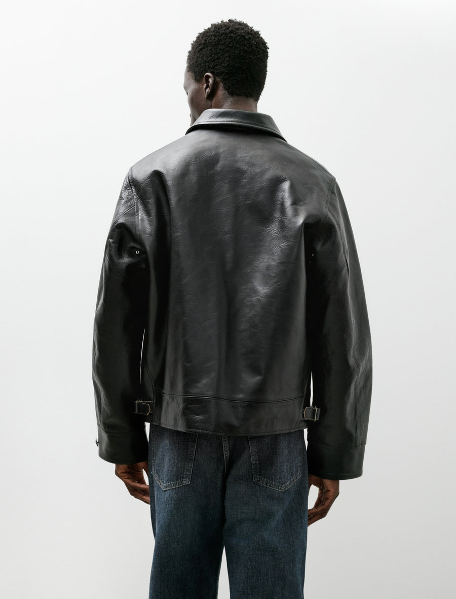 Lot 802 Cossack Horse Leather Jacket Black - Image 2