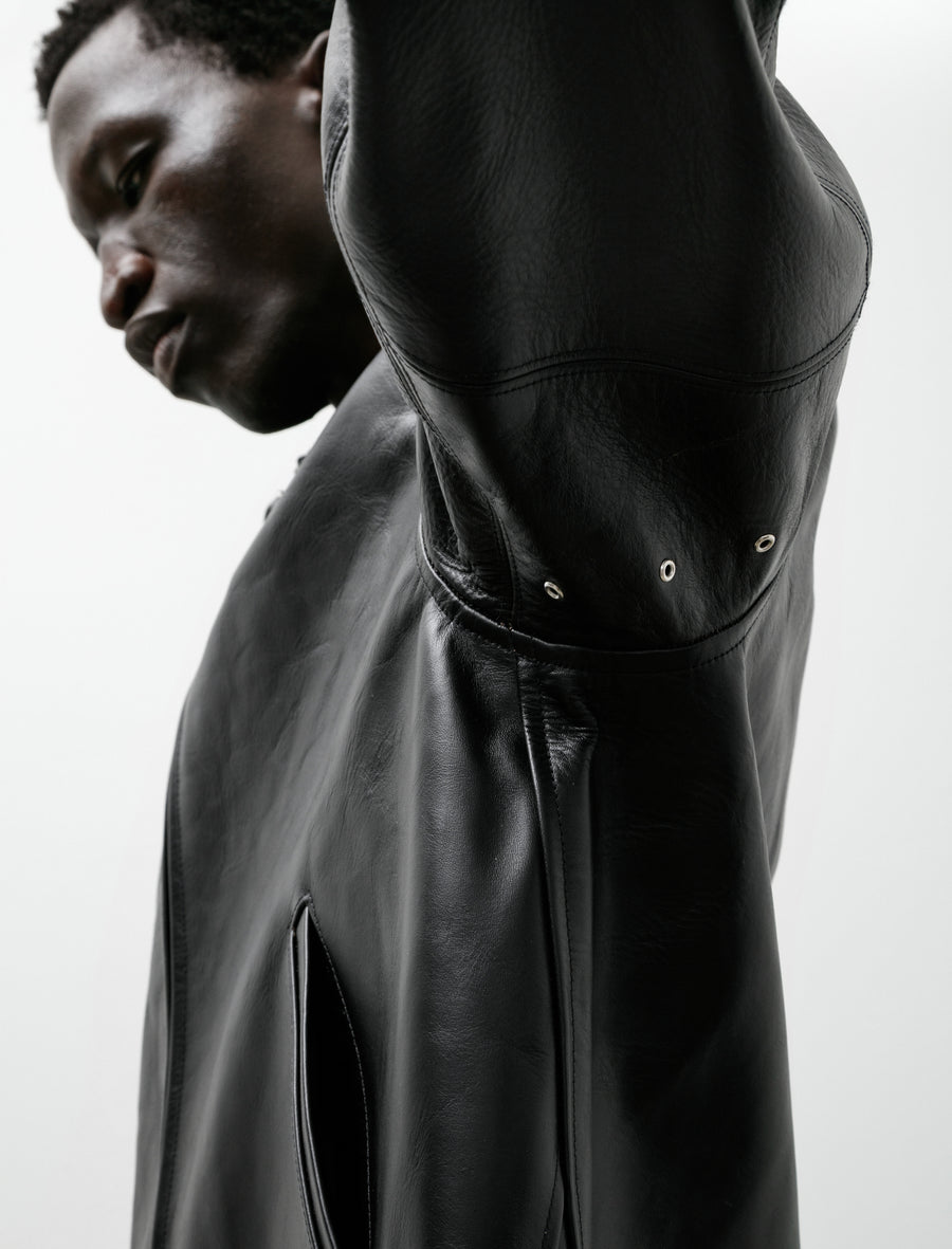 Lot 802 Cossack Horse Leather Jacket Black - Image 6