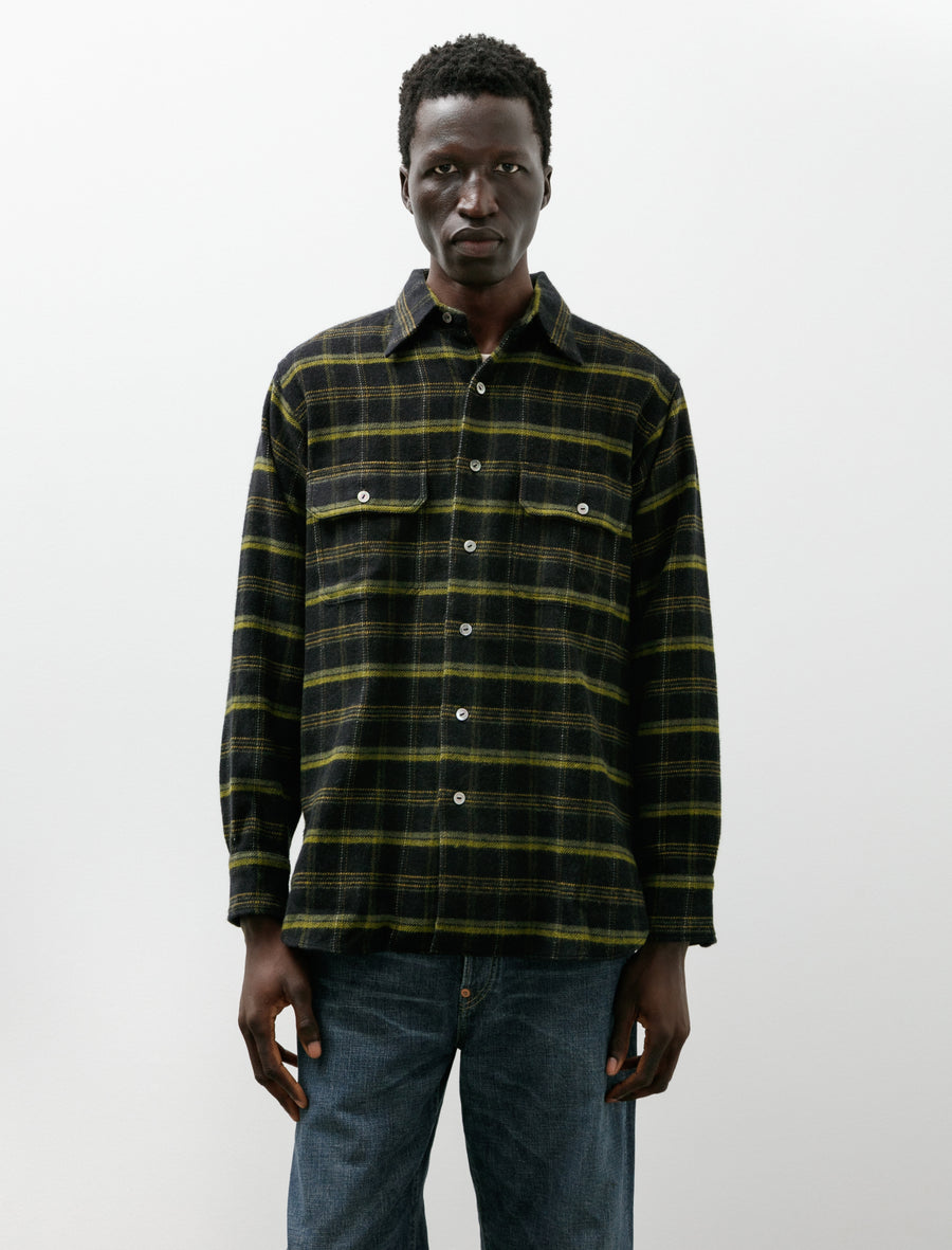 Lot 122 One Piece Collar Sports Shirt Navy Plaid - Image 1