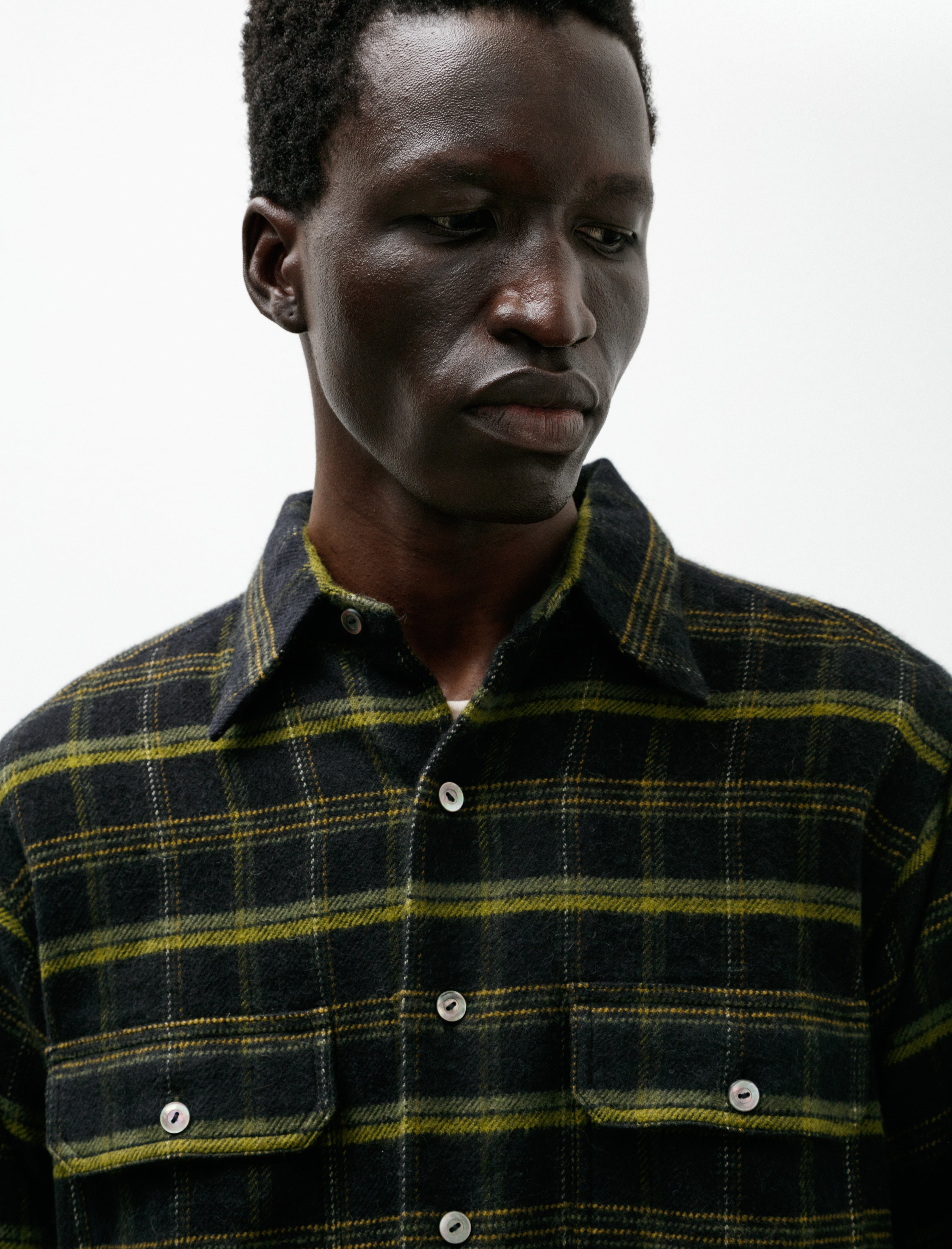 Taiga Takahashi Lot 122 One Piece Collar Sports Shirt Navy Plaid