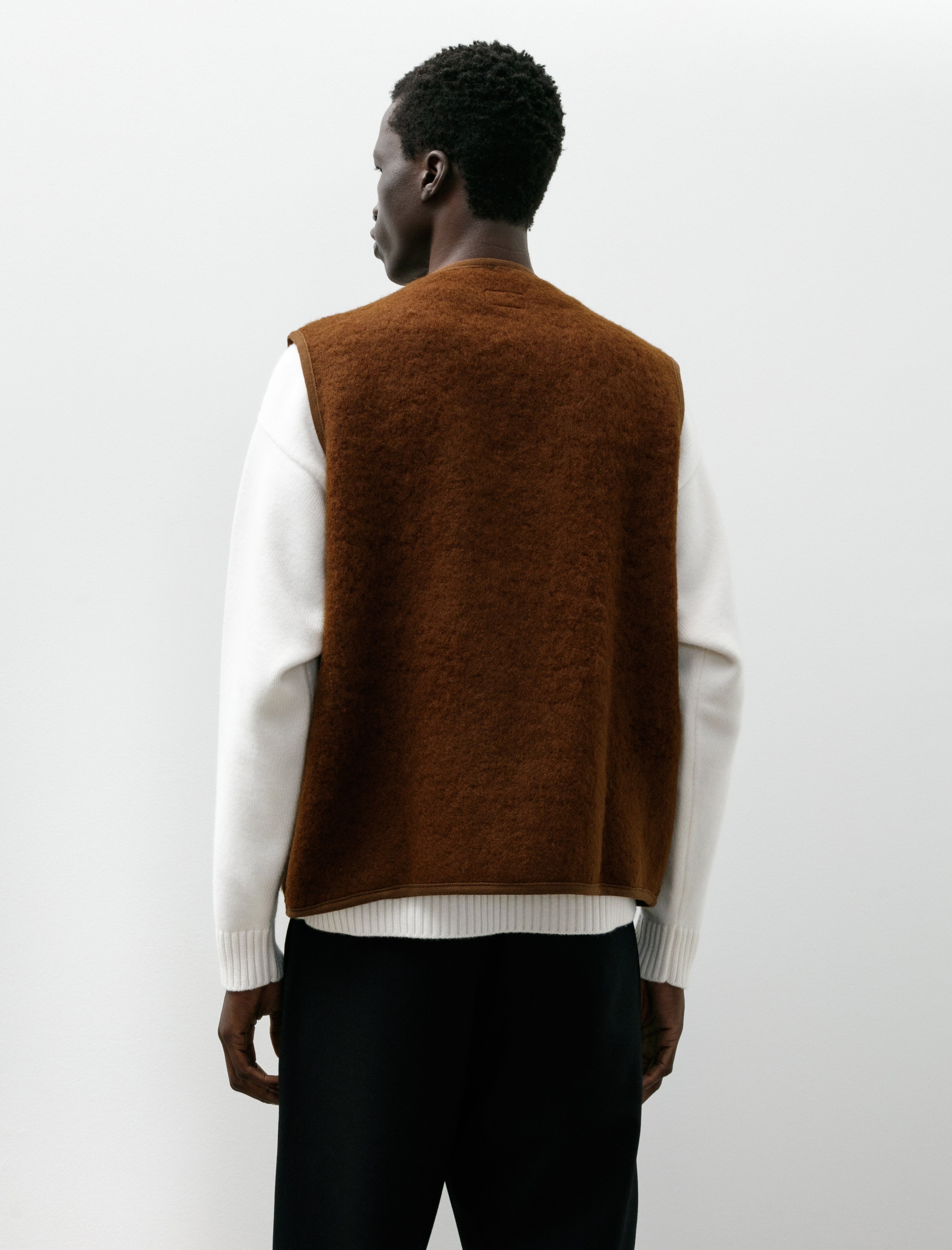 Arpenteur Contour Vest Shaggy Wool Tobacco