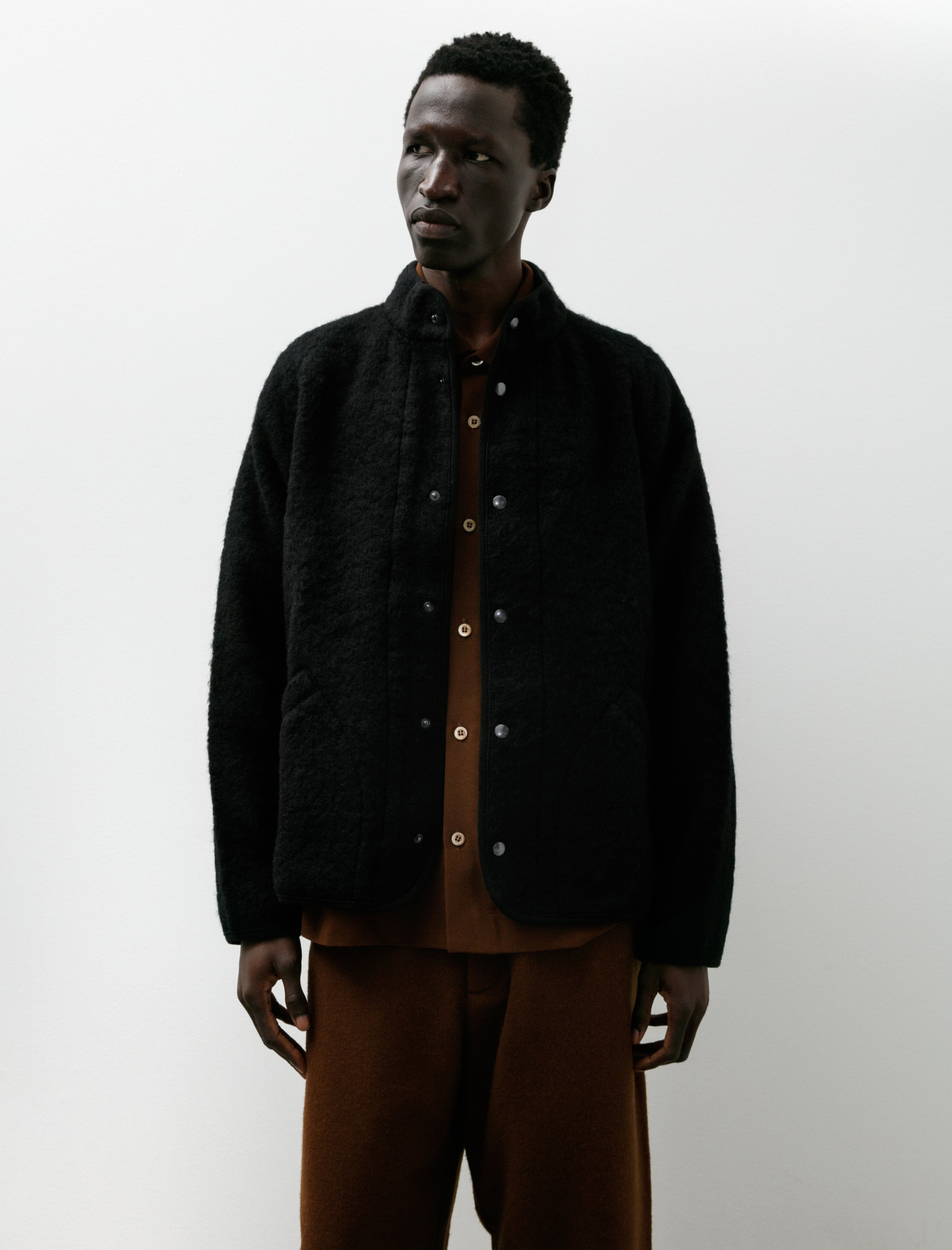 Arpenteur Contour Jacket Shaggy Wool Black