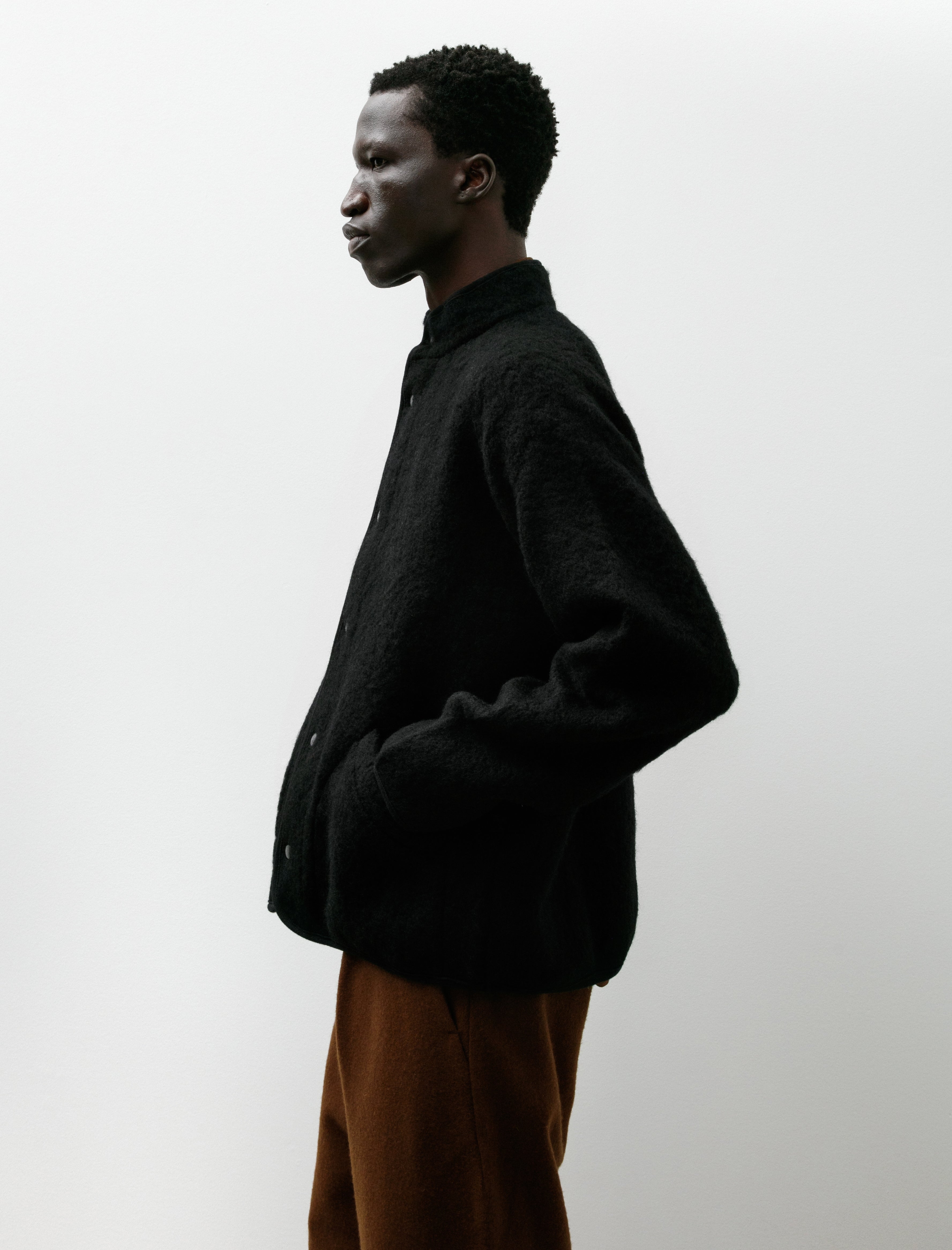 Arpenteur Contour Jacket Shaggy Wool Black