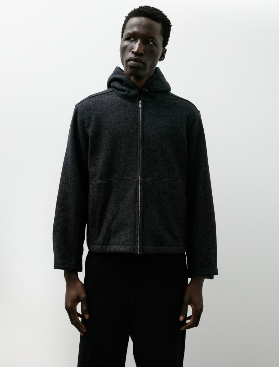 Wool Zip Hoodie Charcoal - Image 1