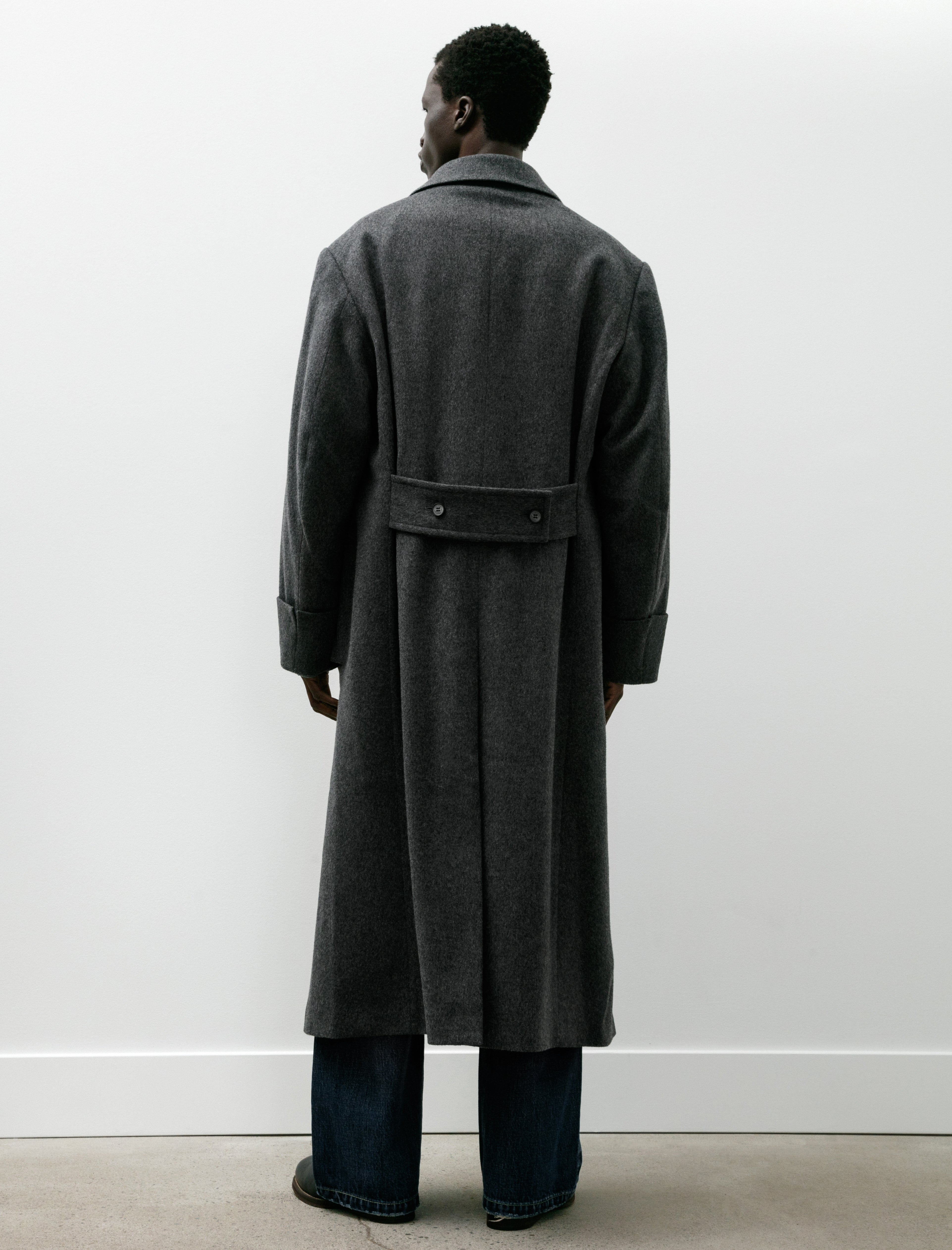 Sire Wool Trench Coat Light Grey