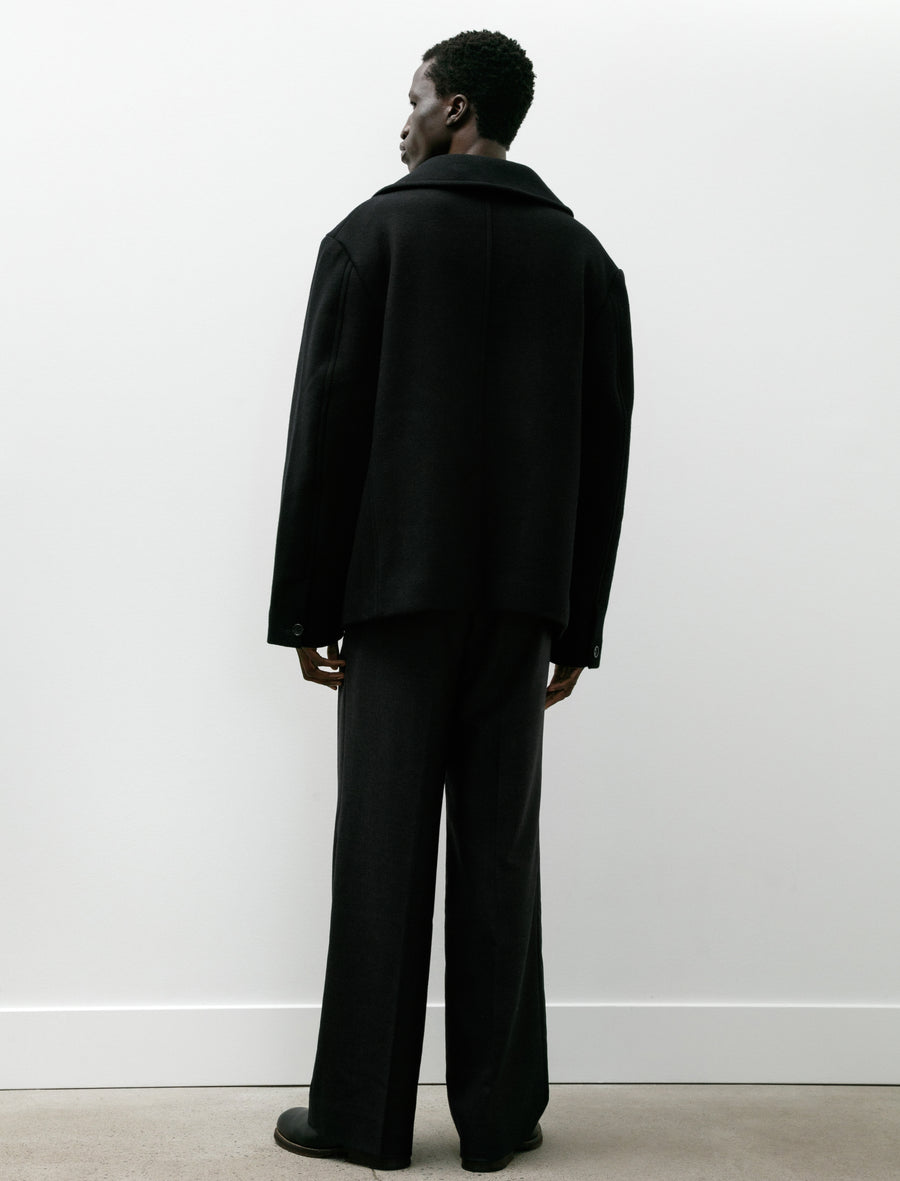 Loose Fit Wool Trousers Dark Grey - Image 2