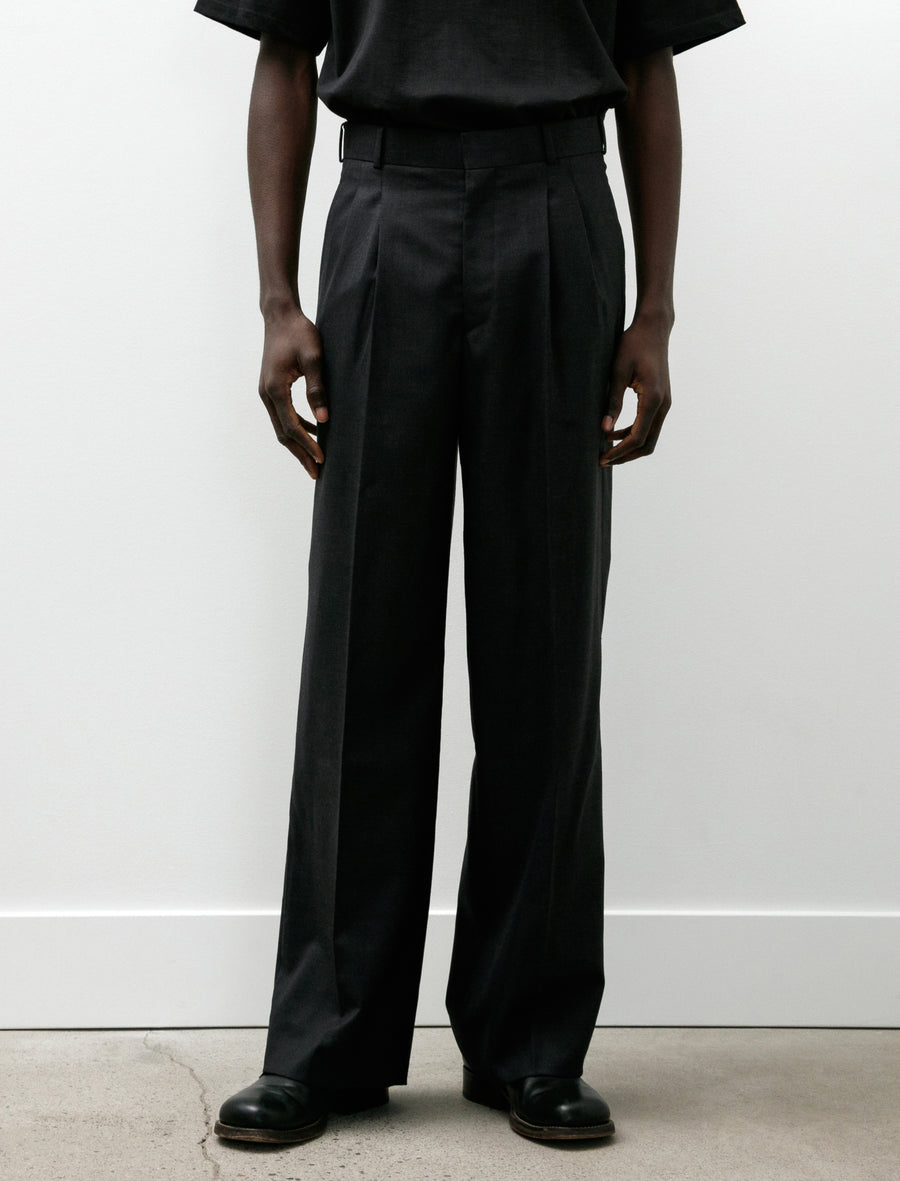 Loose Fit Wool Trousers Dark Grey - Image 4