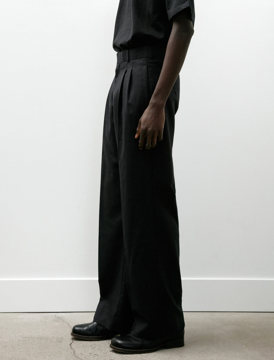 Loose Fit Wool Trousers Dark Grey - Image 6