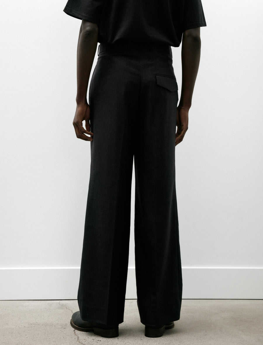 Loose Fit Wool Trousers Dark Grey - Image 5