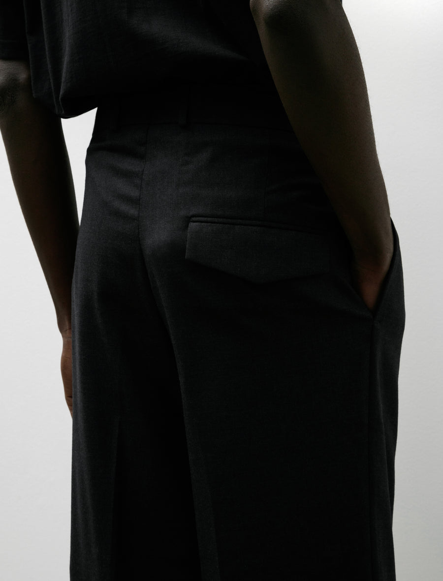 Loose Fit Wool Trousers Dark Grey - Image 7