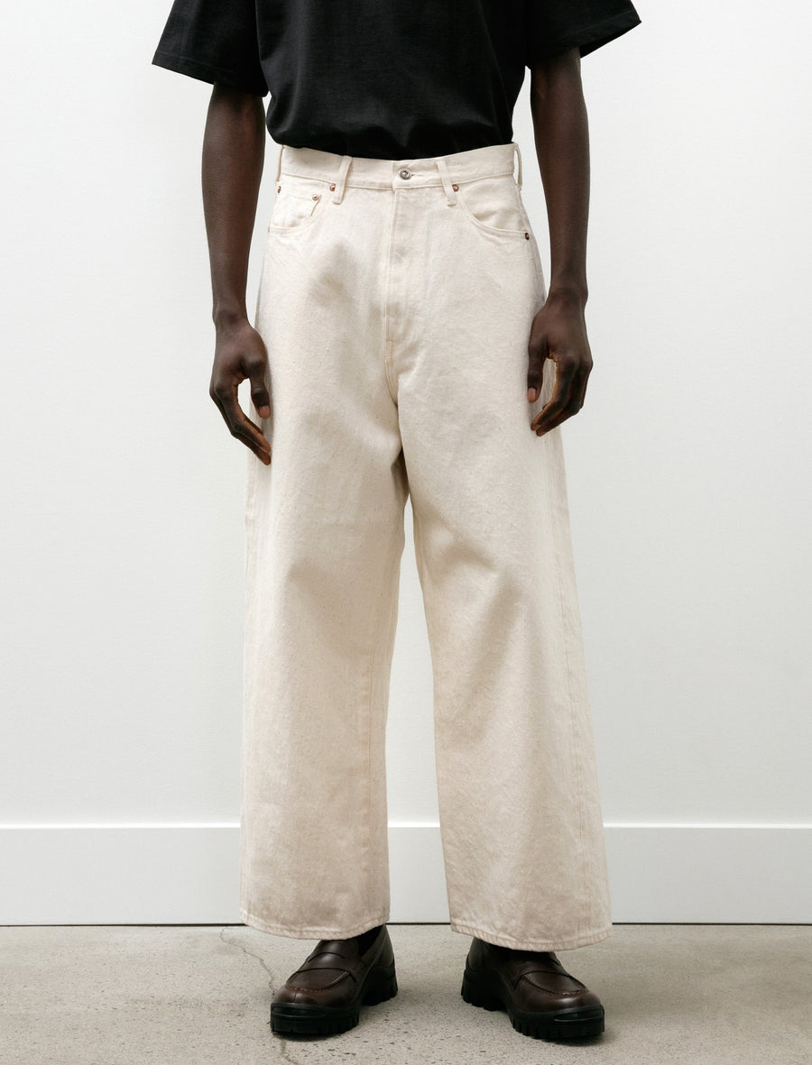 5 Pocket Baggy Pants Ecru - Image 4