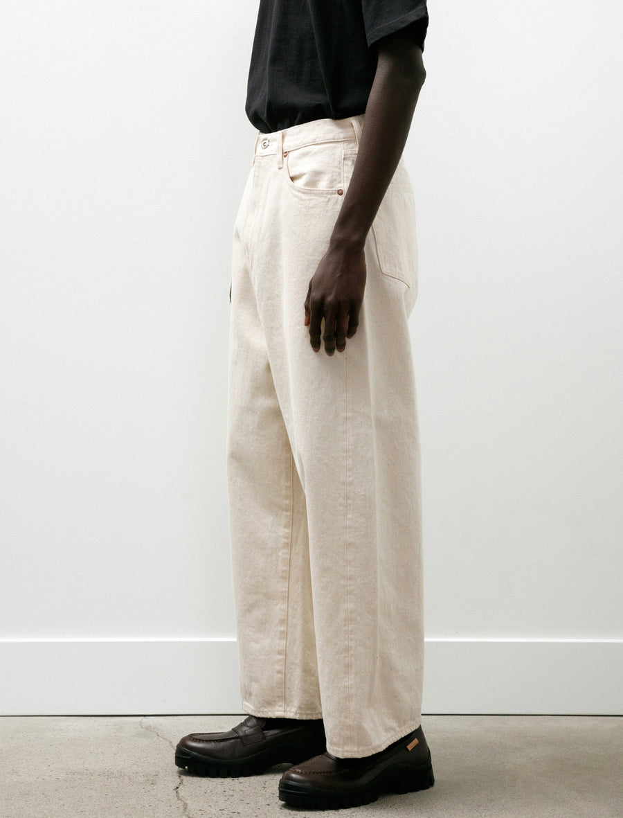 5 Pocket Baggy Pants Ecru - Image 6