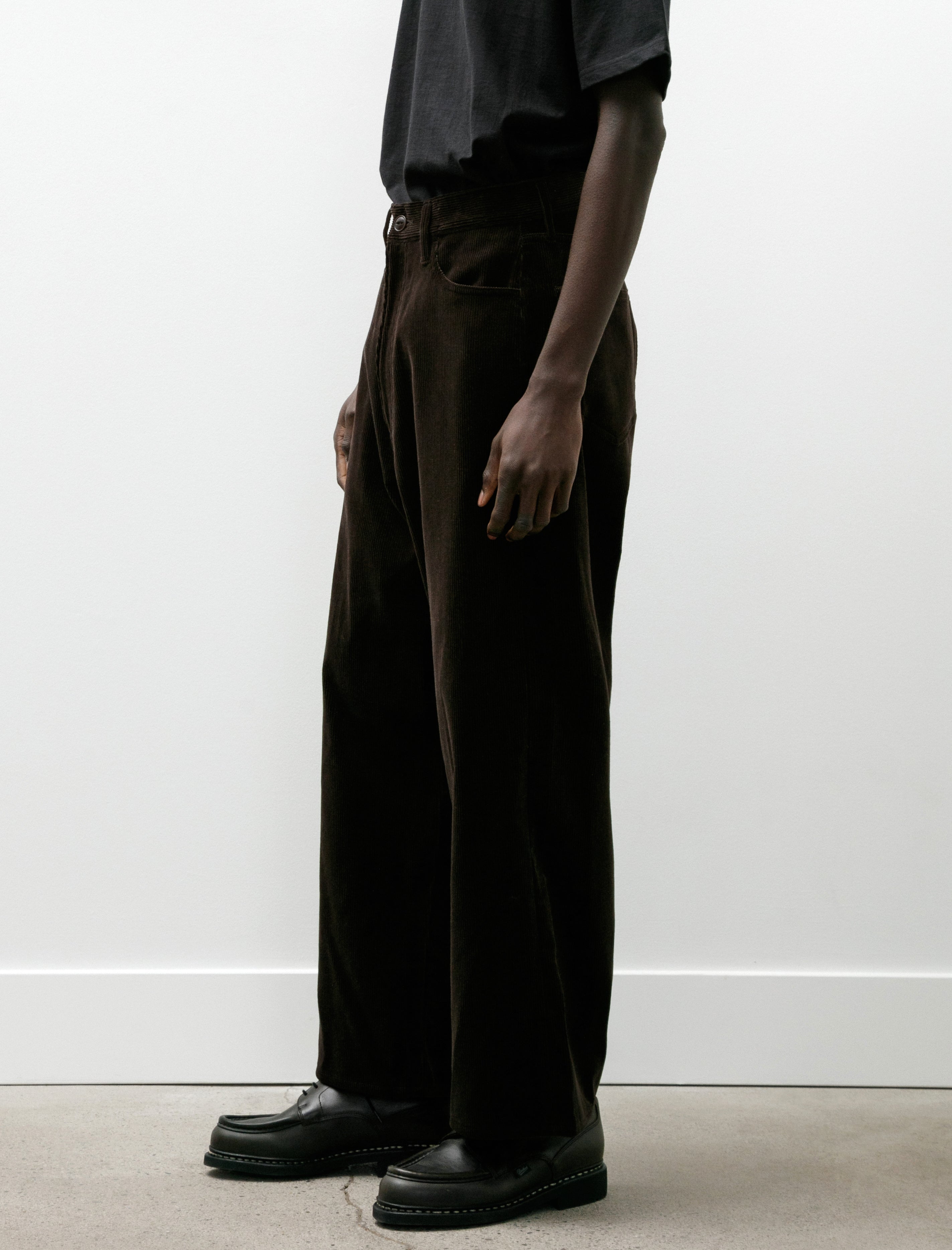 Yoko Sakamoto 5 Pocket Baggy Pants Brown Corduroy