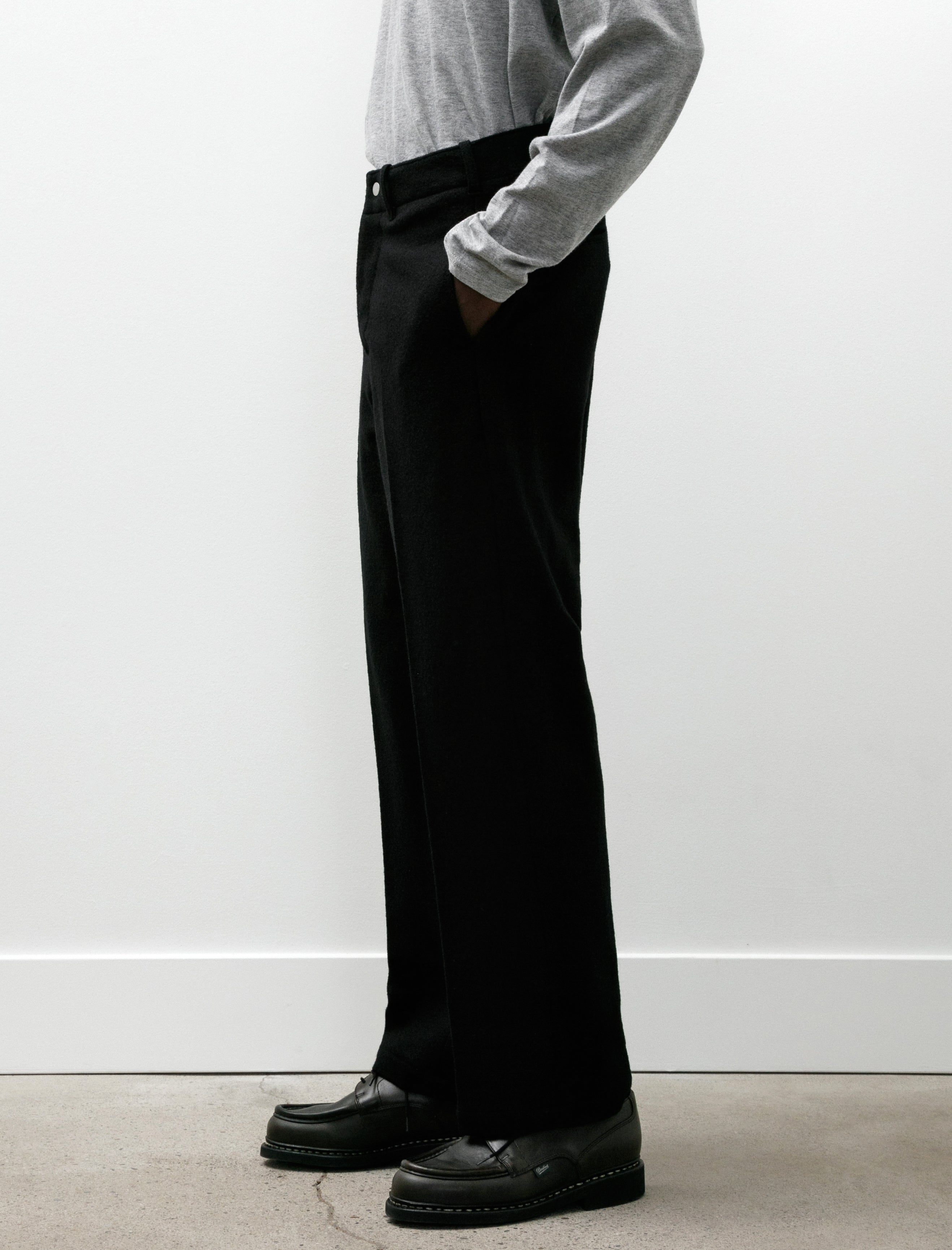Lady White Co. Crater Wool Trousers Black
