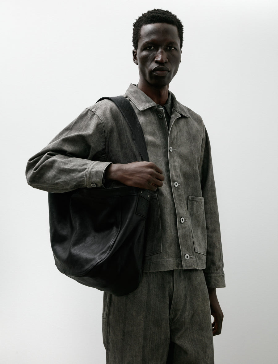 Lot 004 Newsboy Horse Leather Bag Black - Image 1