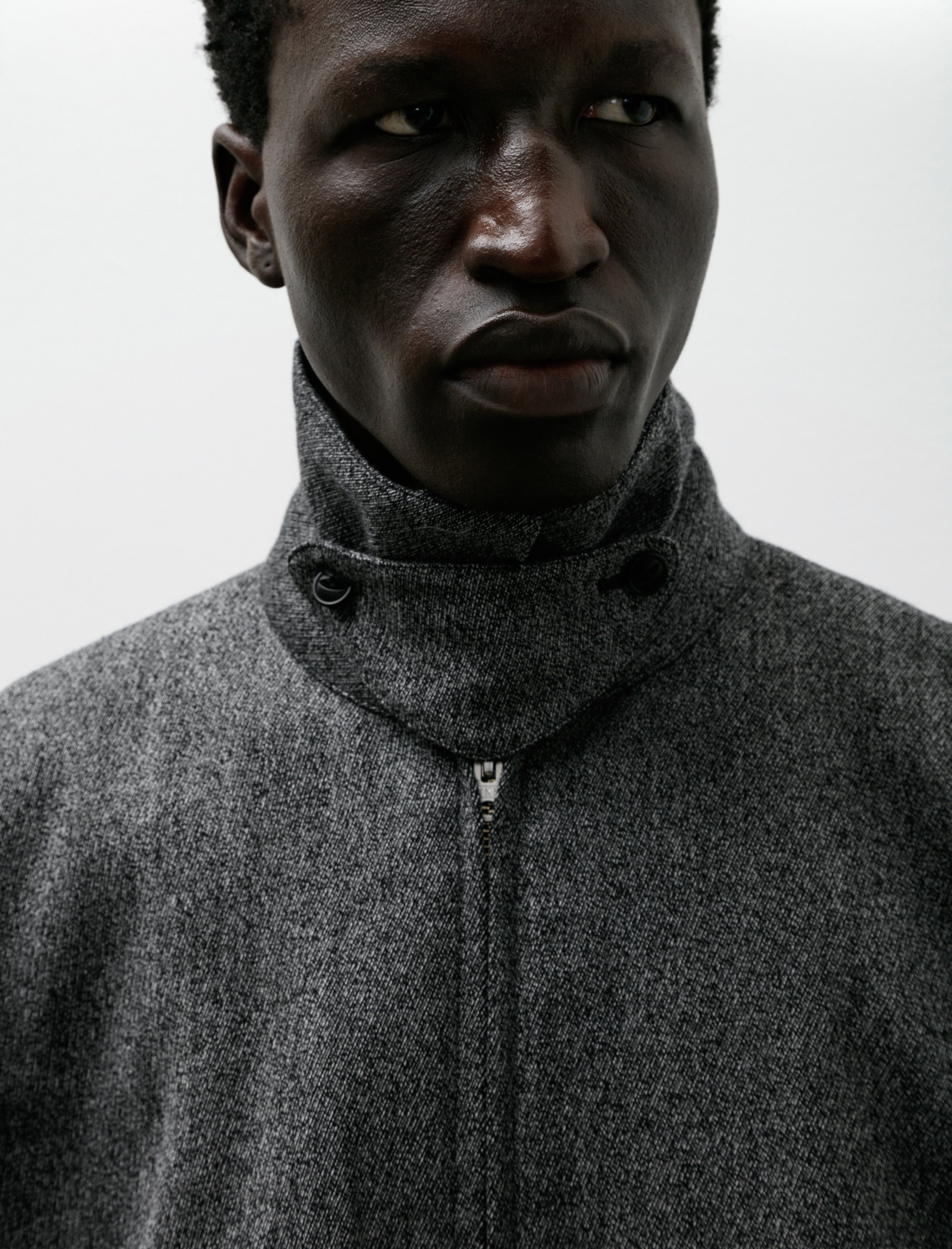 Yoko Oversized Zip Blouson Black White