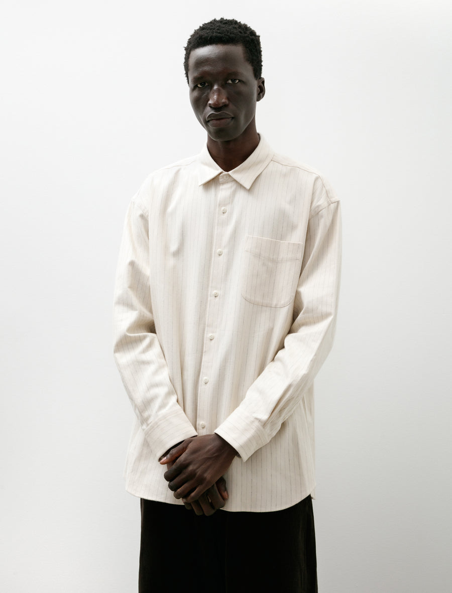 Regular Collar Shirt Ecru Stripe - Image 2