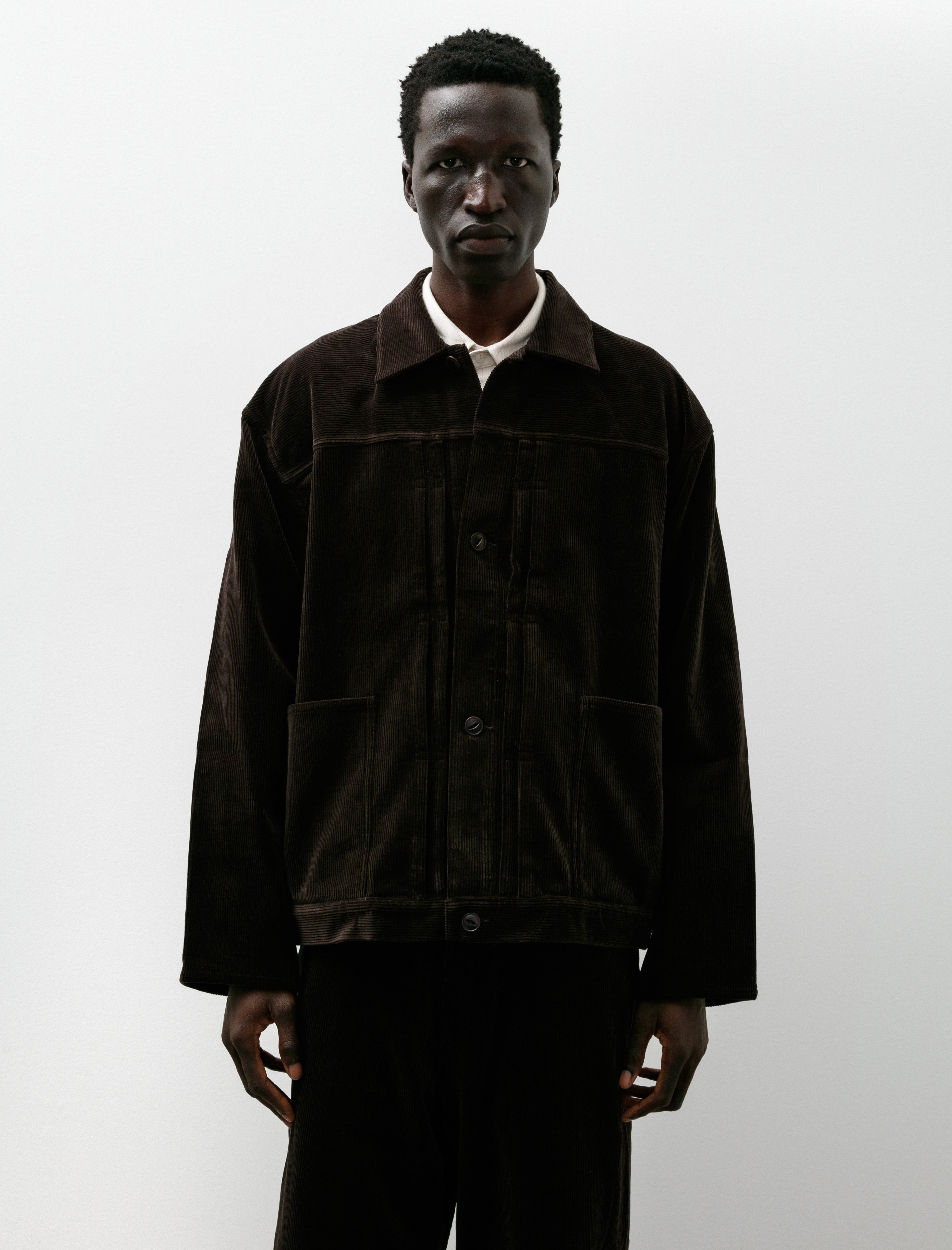 Yoko Sakamoto Pleats Jacket Brown Corduroy