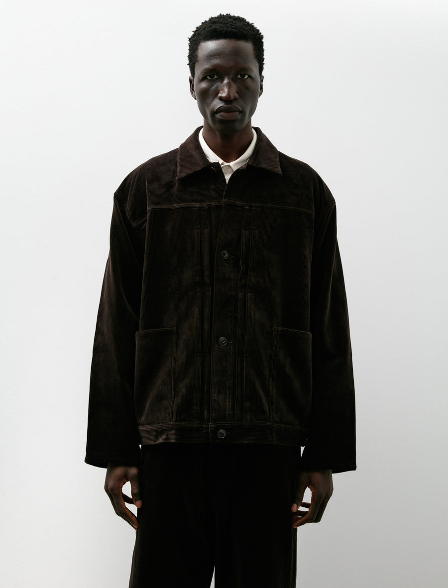 Pleats Jacket Brown Corduroy - Image 4