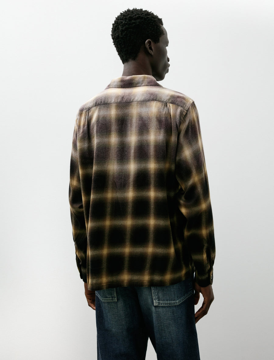 Lot 101 Open Collar Shirt Bleached Beige Plaid - Image 2