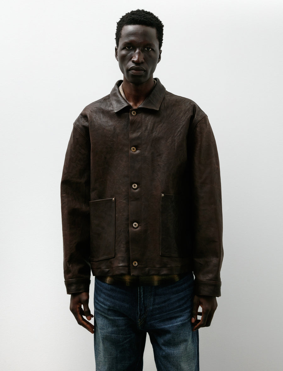 Lot 804 Leather Jacket C. 1930s Mud Dyed Brown - Image 1