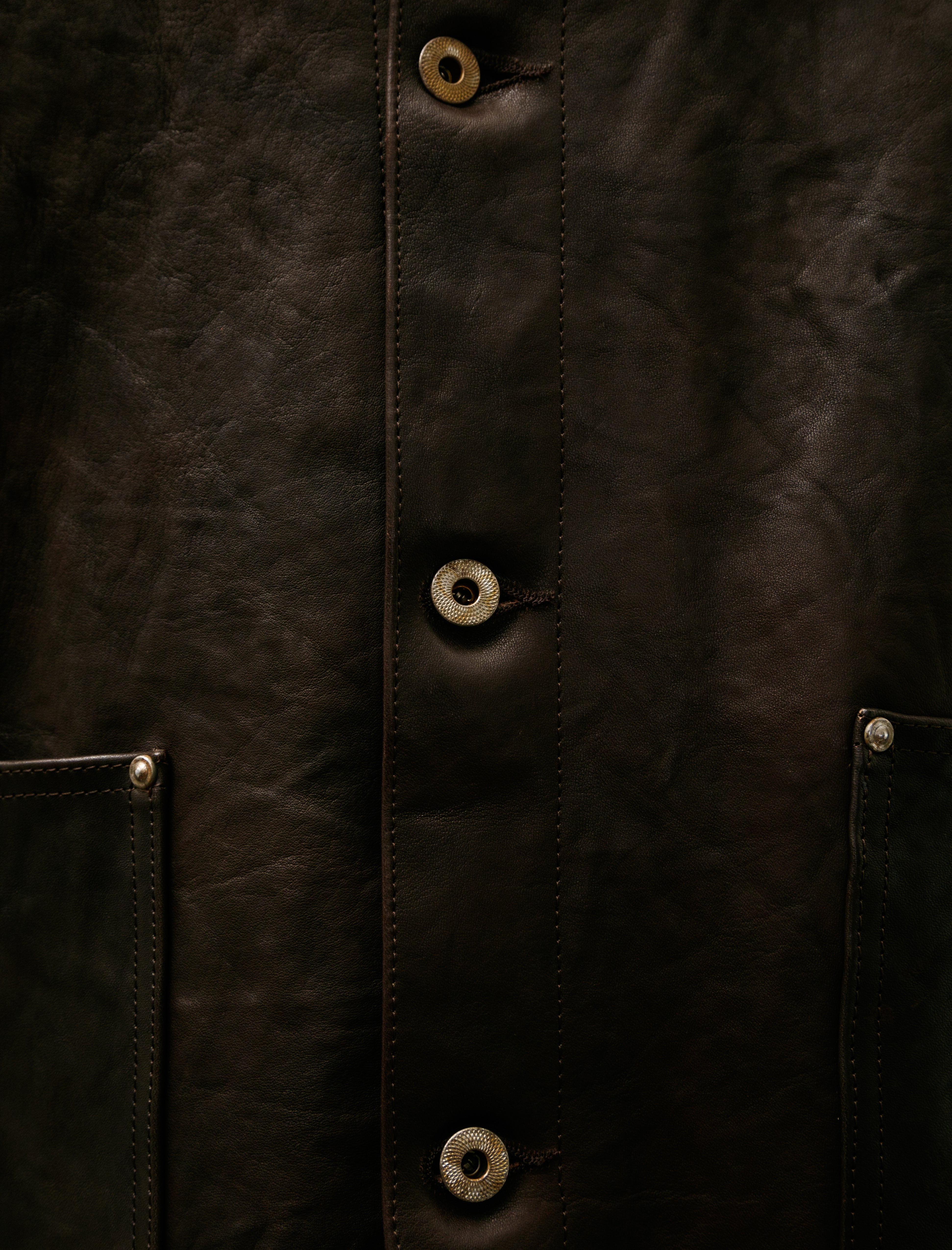 Taiga Takahashi Lot 804 Leather Jacket C. 1930s Mud Dyed Brown