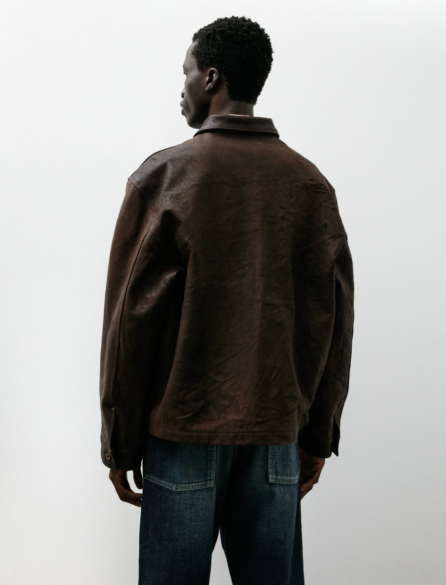 Lot 804 Leather Jacket C. 1930s Mud Dyed Brown - Image 2