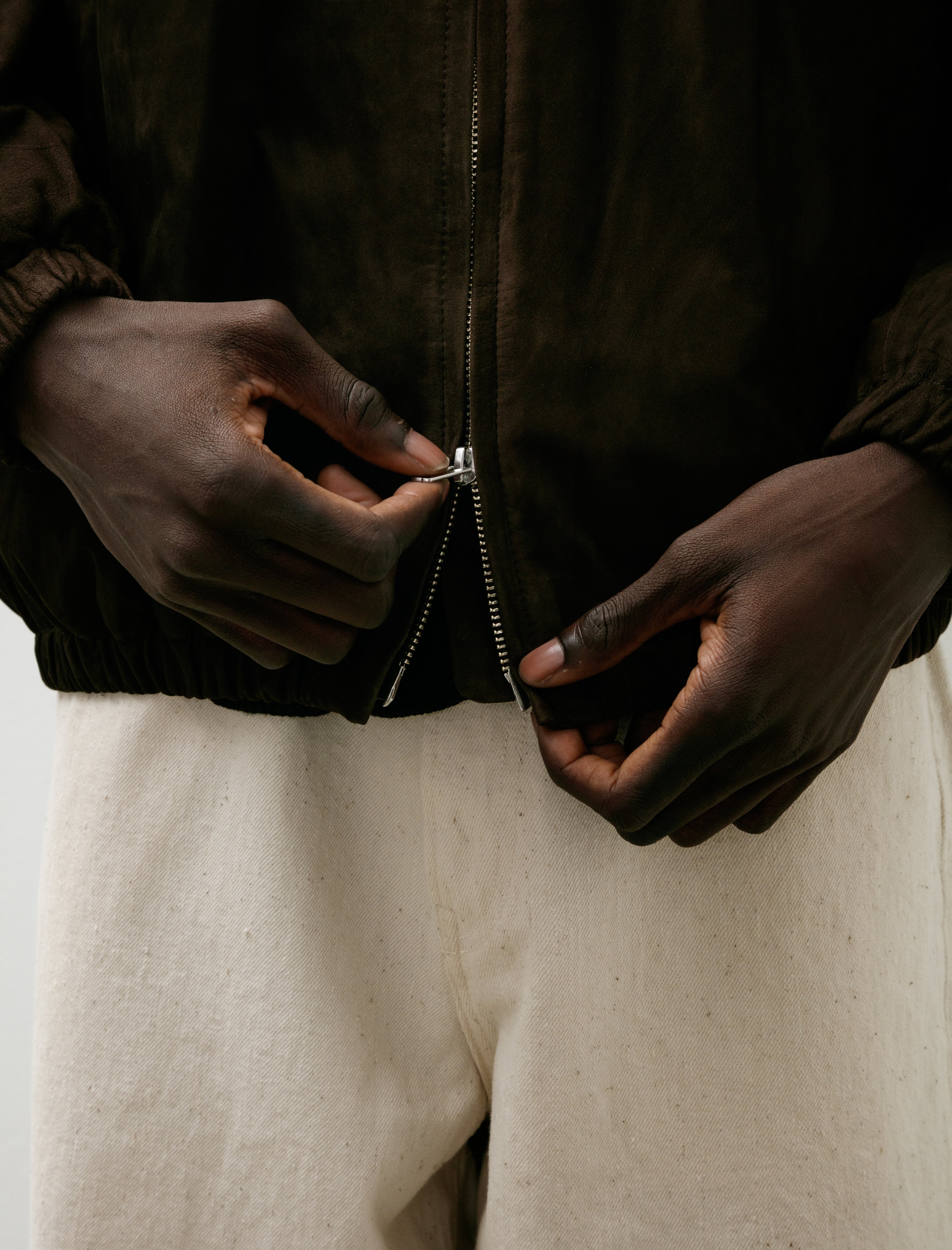 Yoko Zip Blouson Brown Nubuck