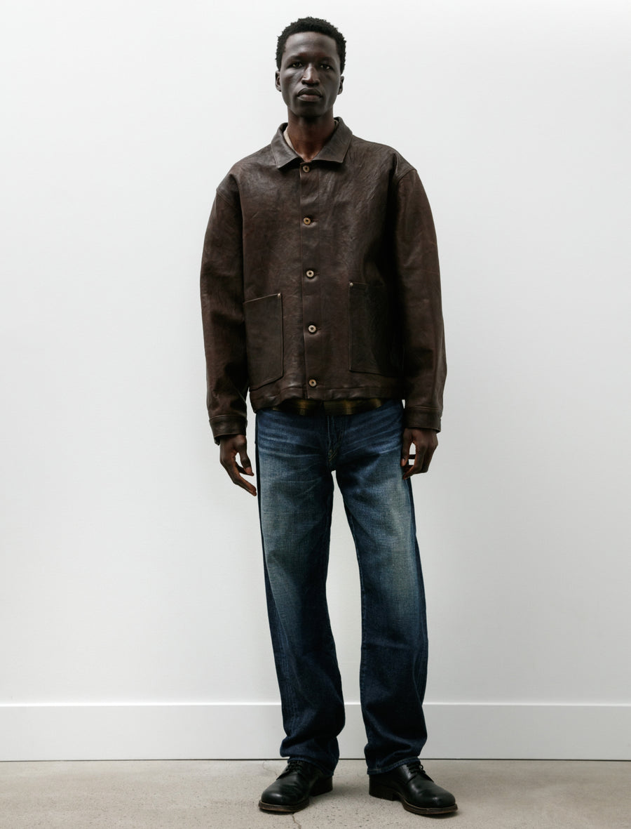 Lot 804 Leather Jacket C. 1930s Mud Dyed Brown - Image 7