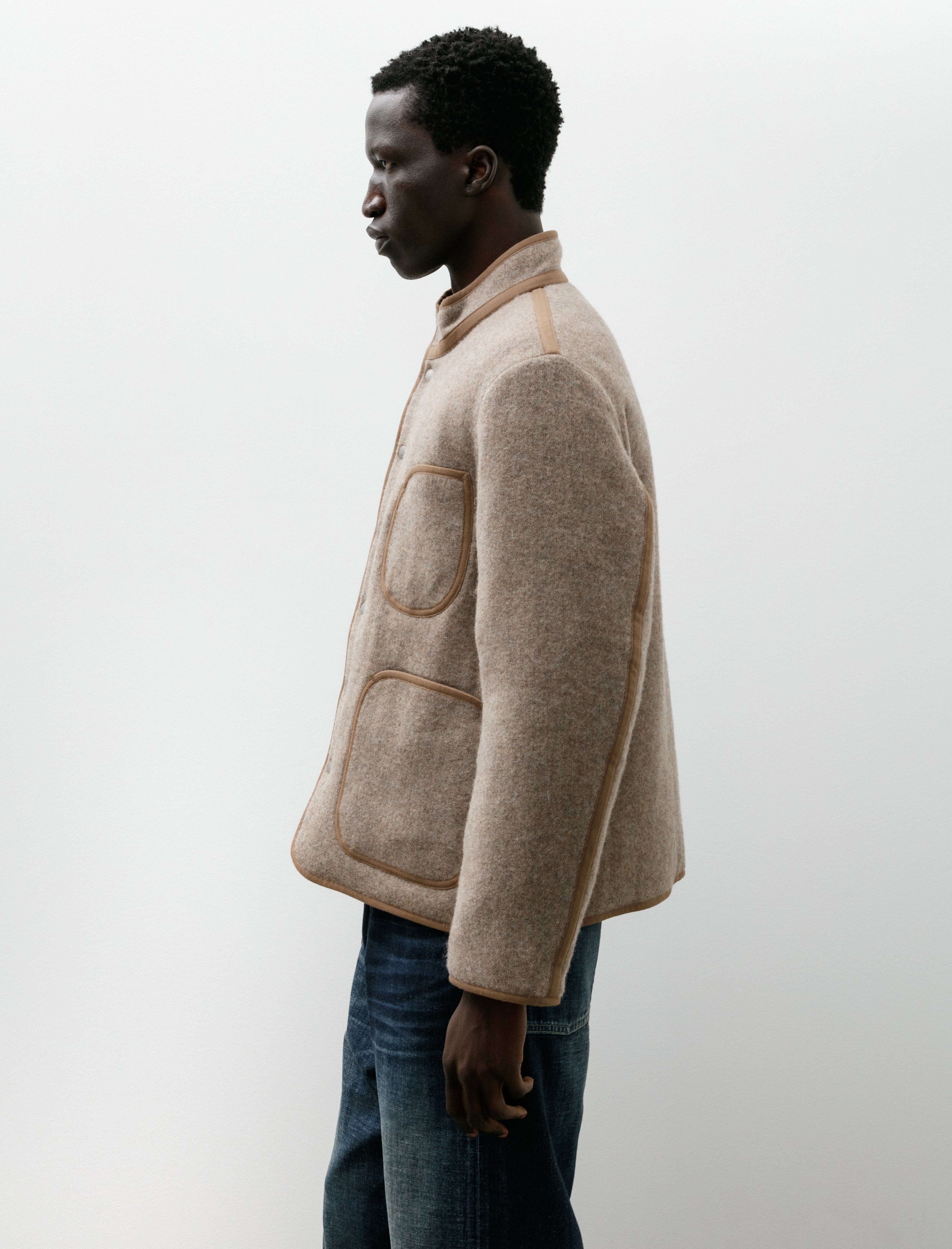 Taiga Takahashi Lot 323 Quilt Lining Blanket Jacket Beige