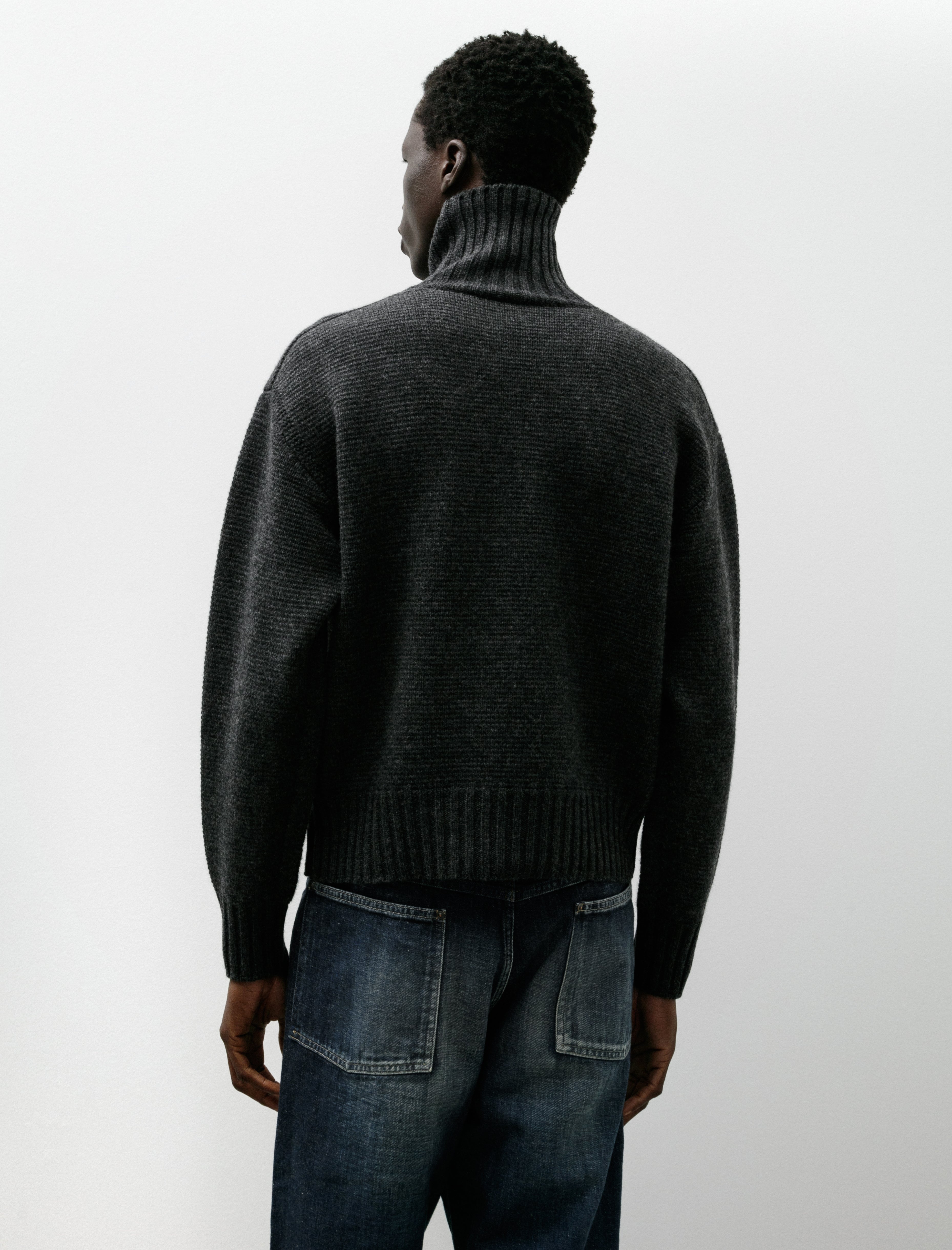 Taiga Takahashi Lot 527 ARC Turtleneck Sweater Wool Cashmere Charcoal