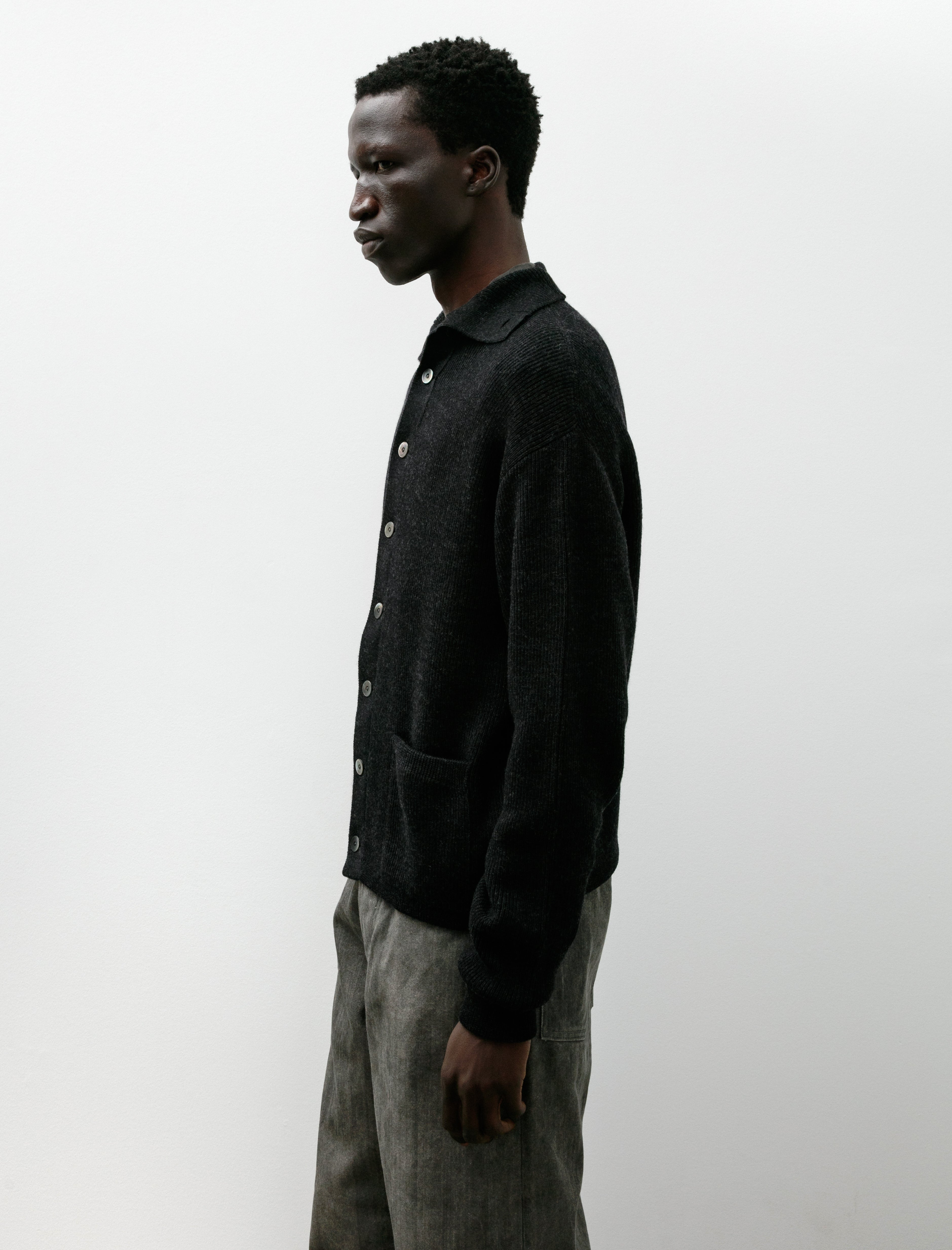 Taiga Takahashi Lot 521 Turtleneck Cardigan Charcoal