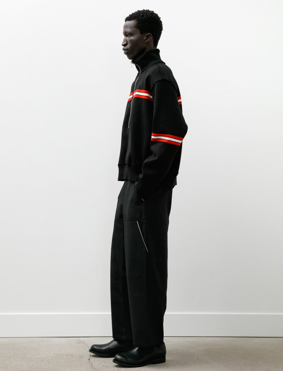 Seamans Sweater Black/White/Red Stripe - Image 6